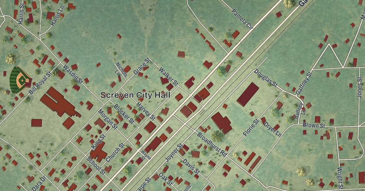 Map of Screven, Georgia