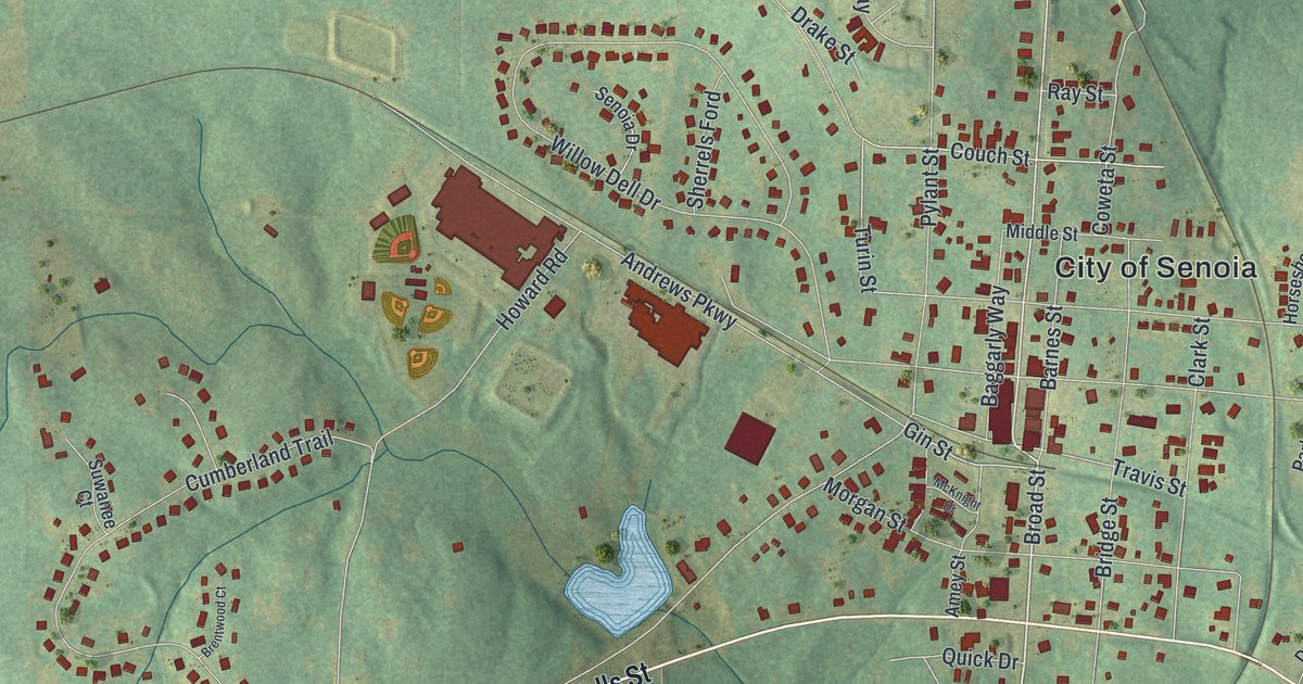Map of Senoia, Georgia