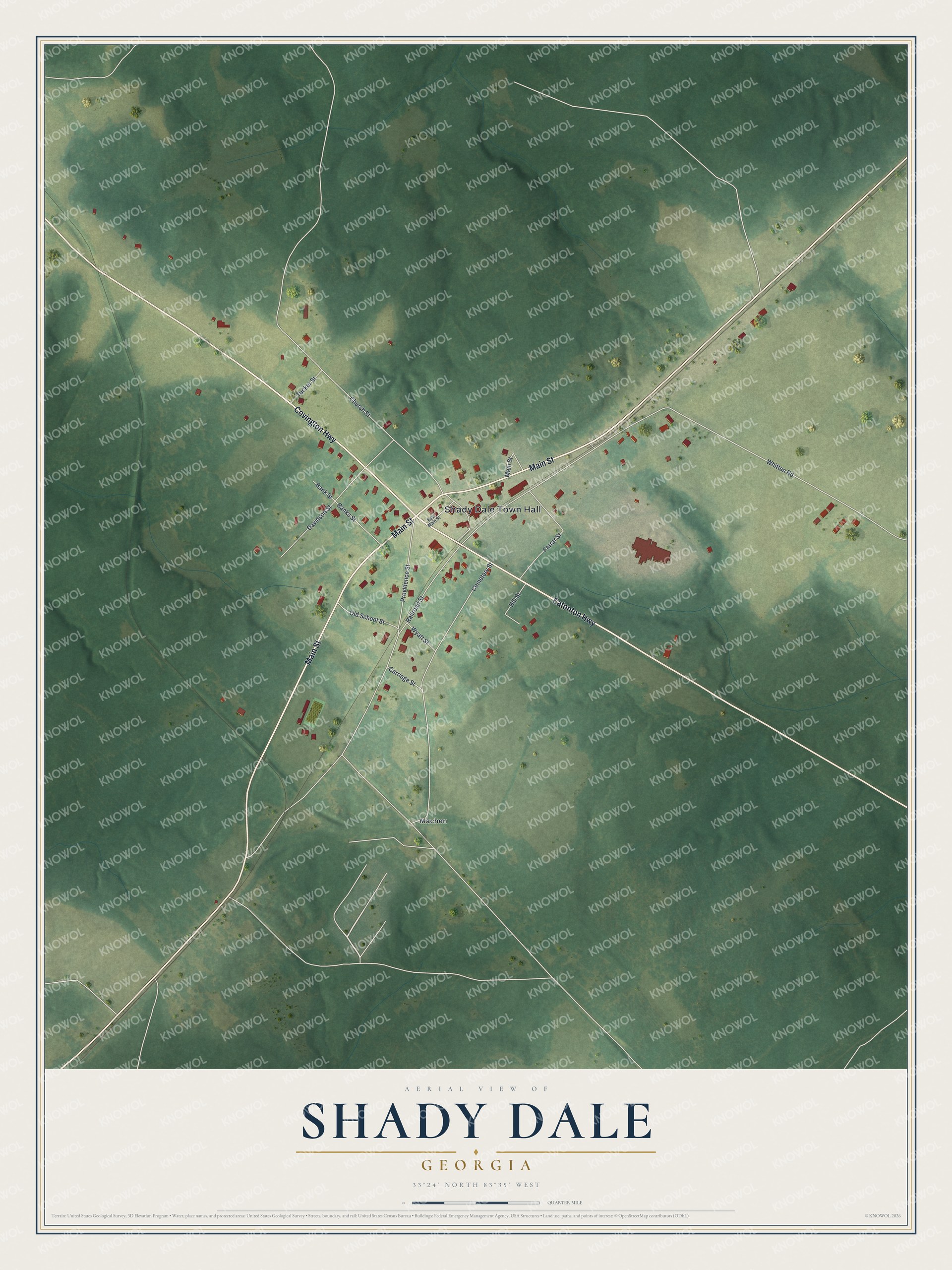 Watermarked full-map preview of Shady Dale, Georgia