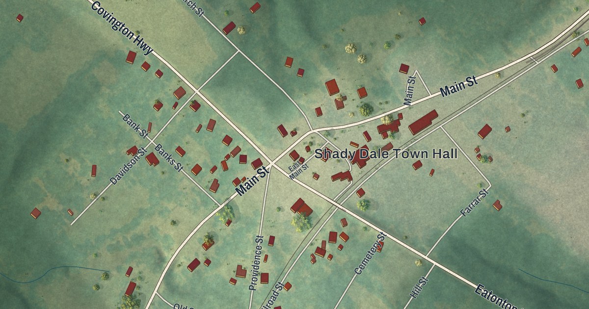 Map of Shady Dale, Georgia