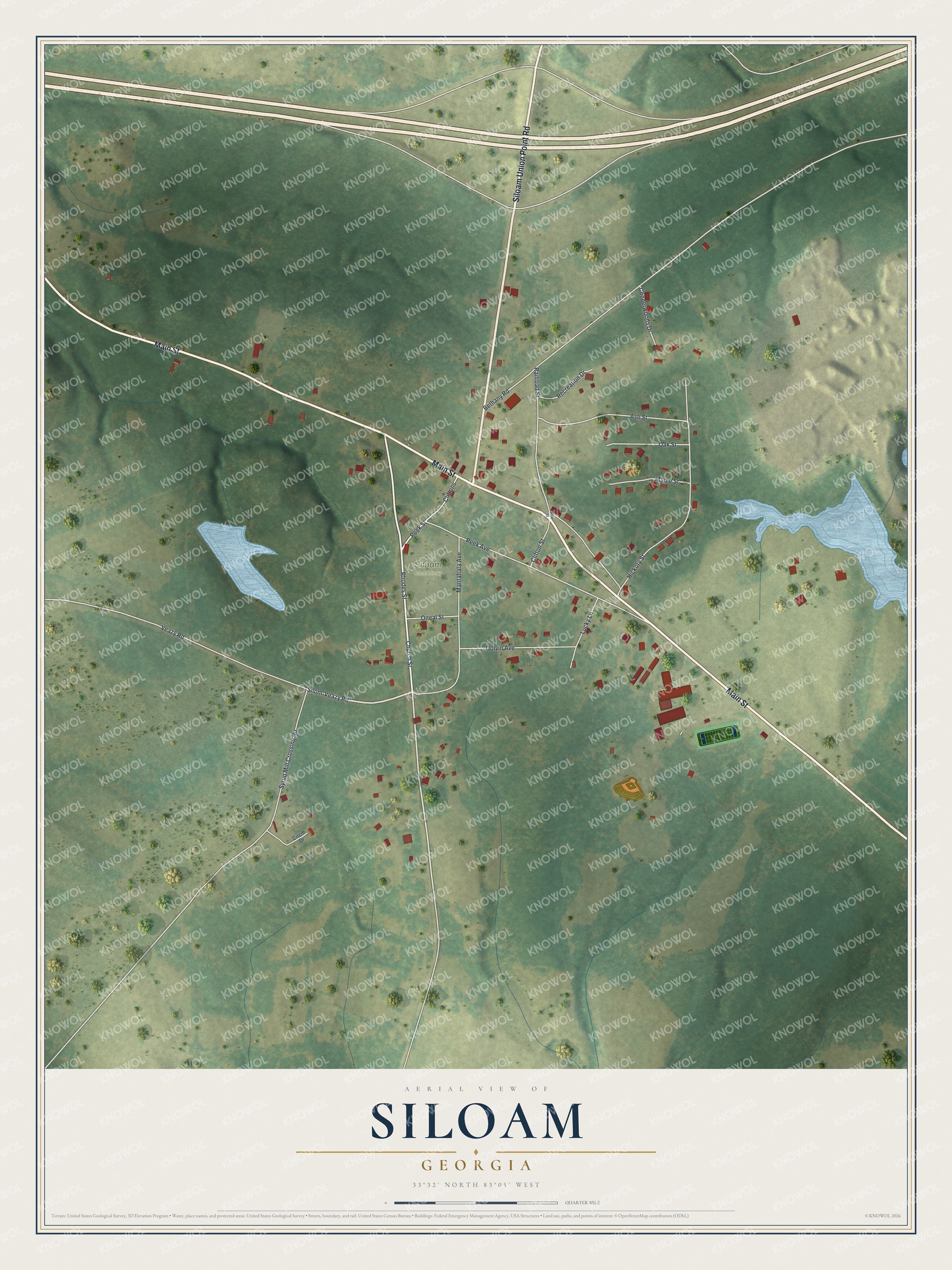 Watermarked full-map preview of Siloam, Georgia