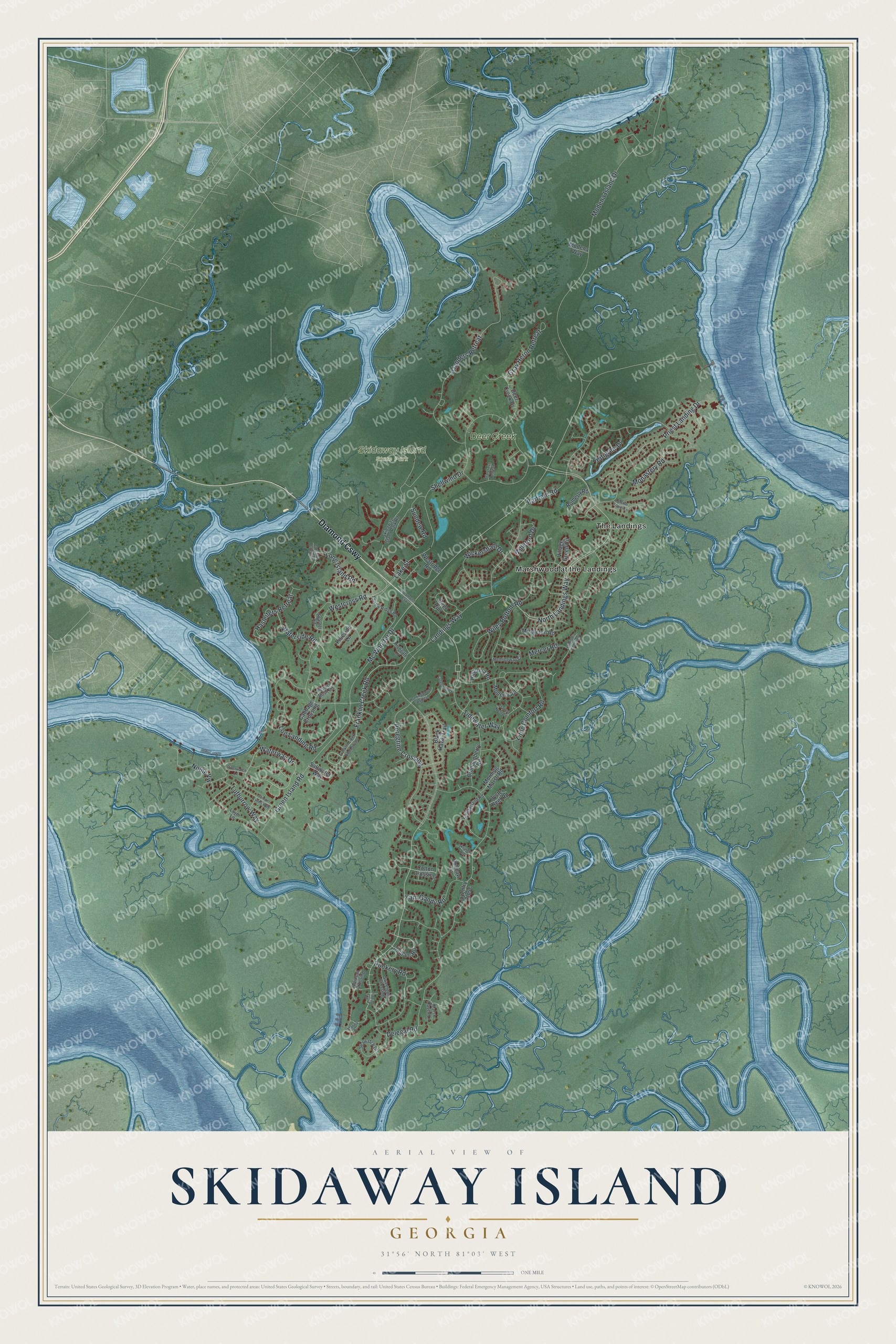 Watermarked full-map preview of Skidaway Island, Georgia