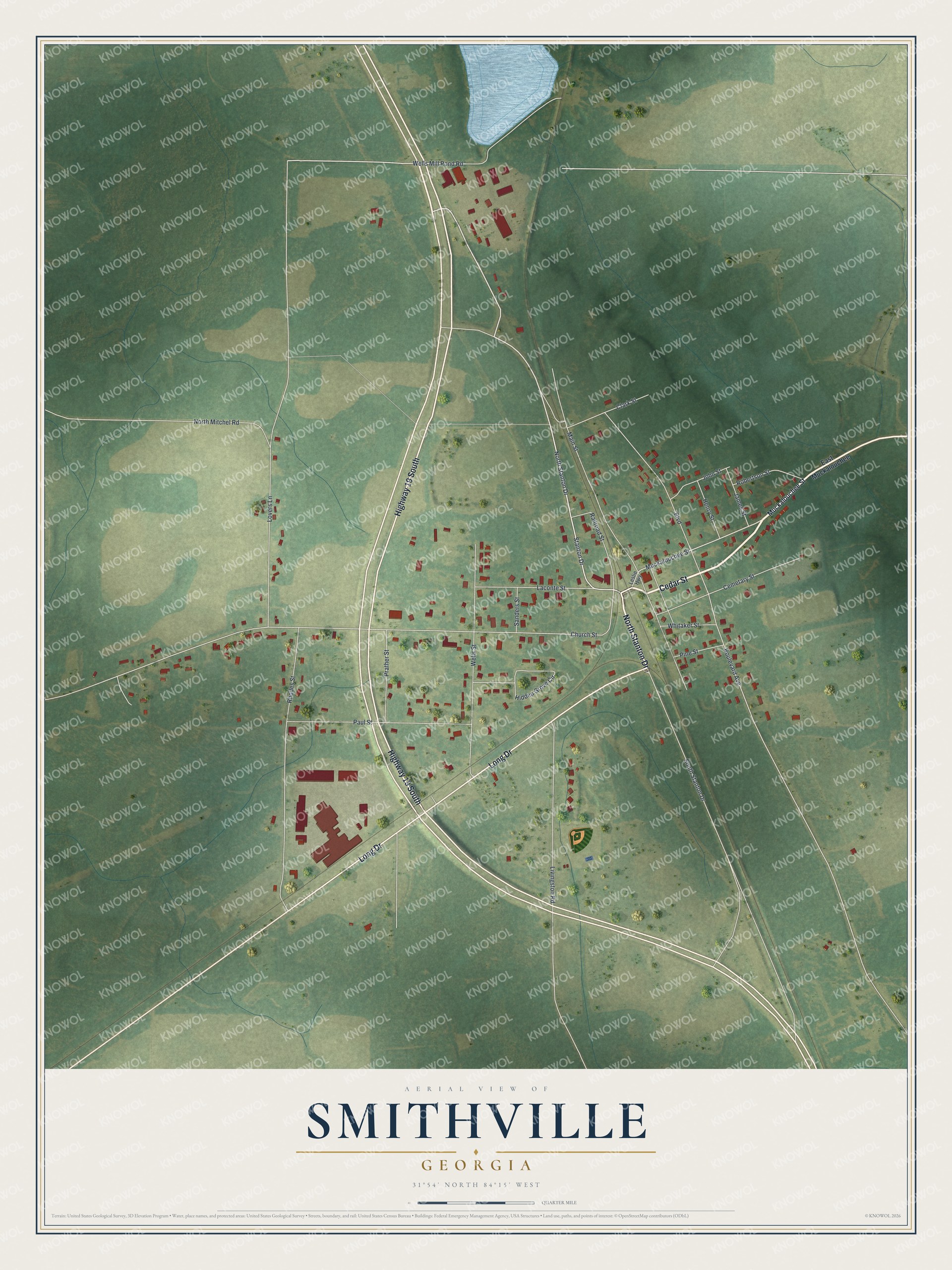 Watermarked full-map preview of Smithville, Georgia
