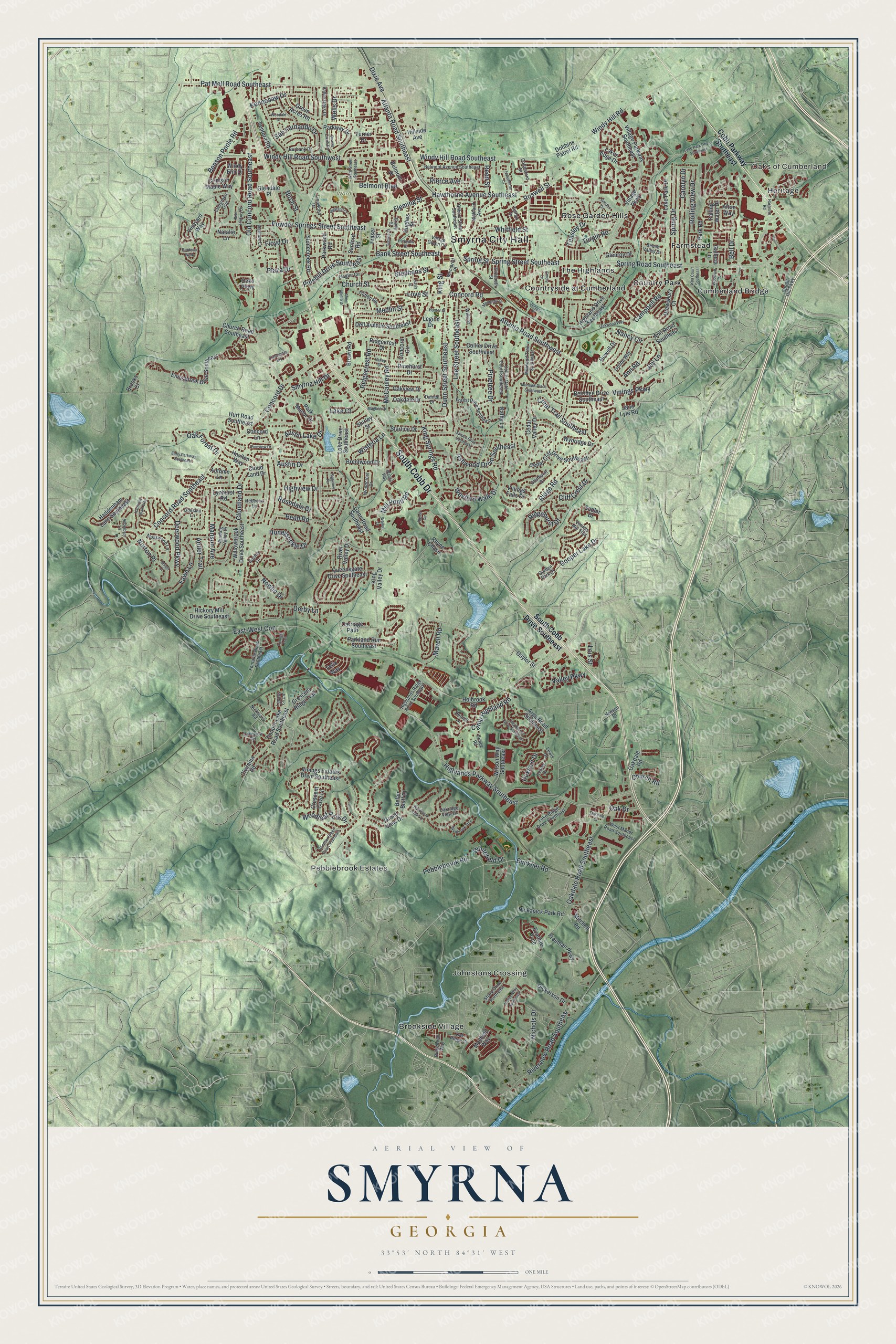 Watermarked full-map preview of Smyrna, Georgia
