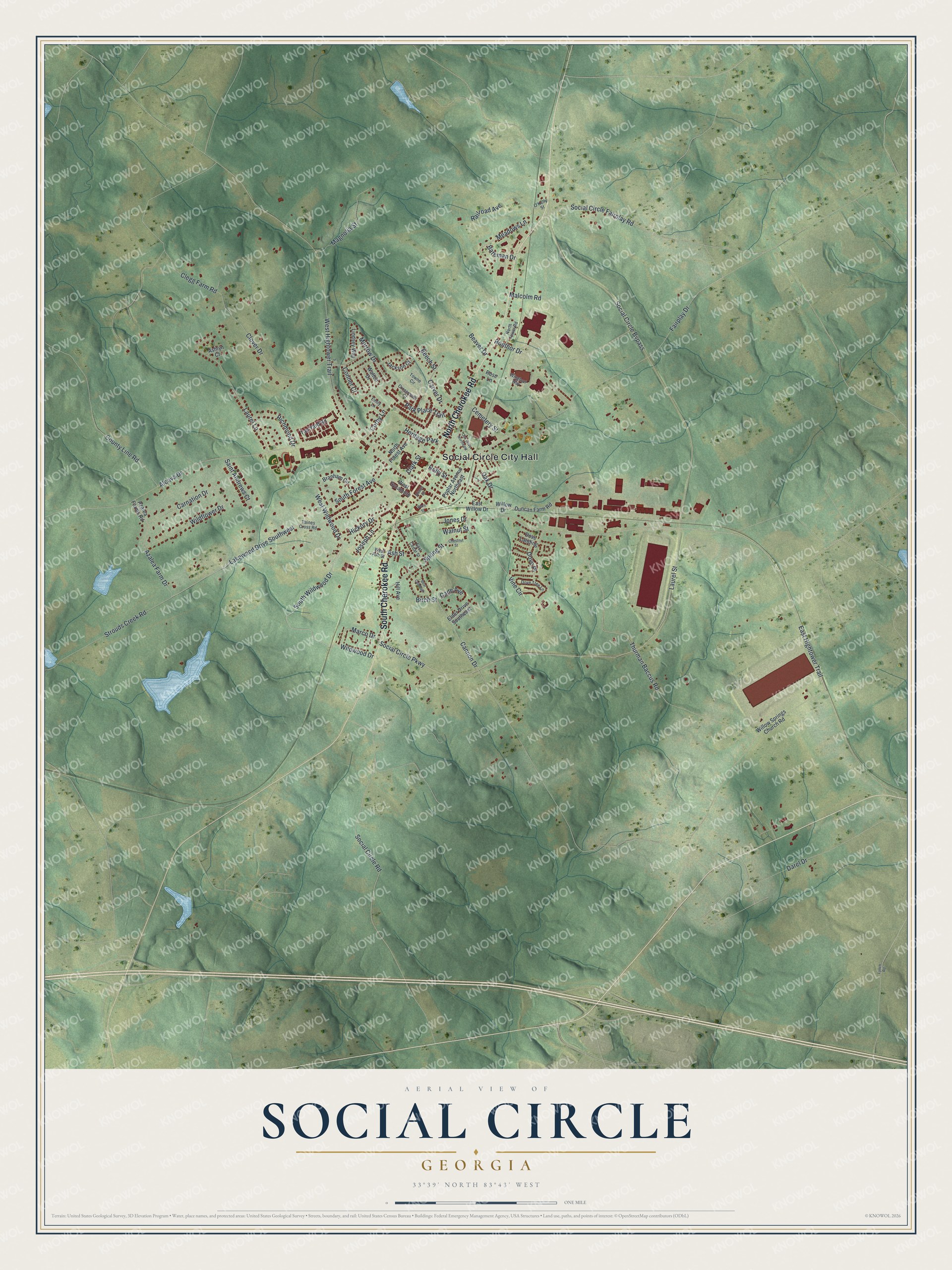 Watermarked full-map preview of Social Circle, Georgia