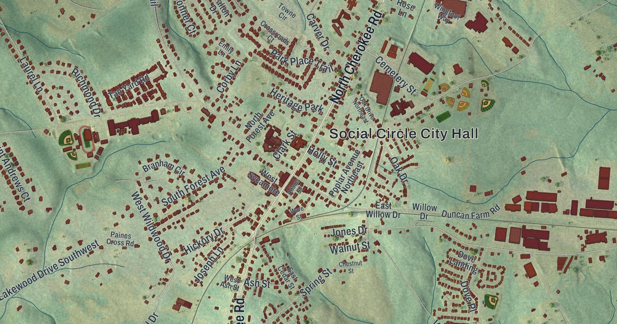Map of Social Circle, Georgia