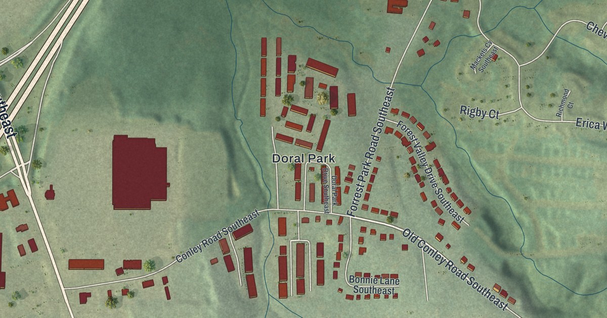 Map of South River Gardens, Georgia