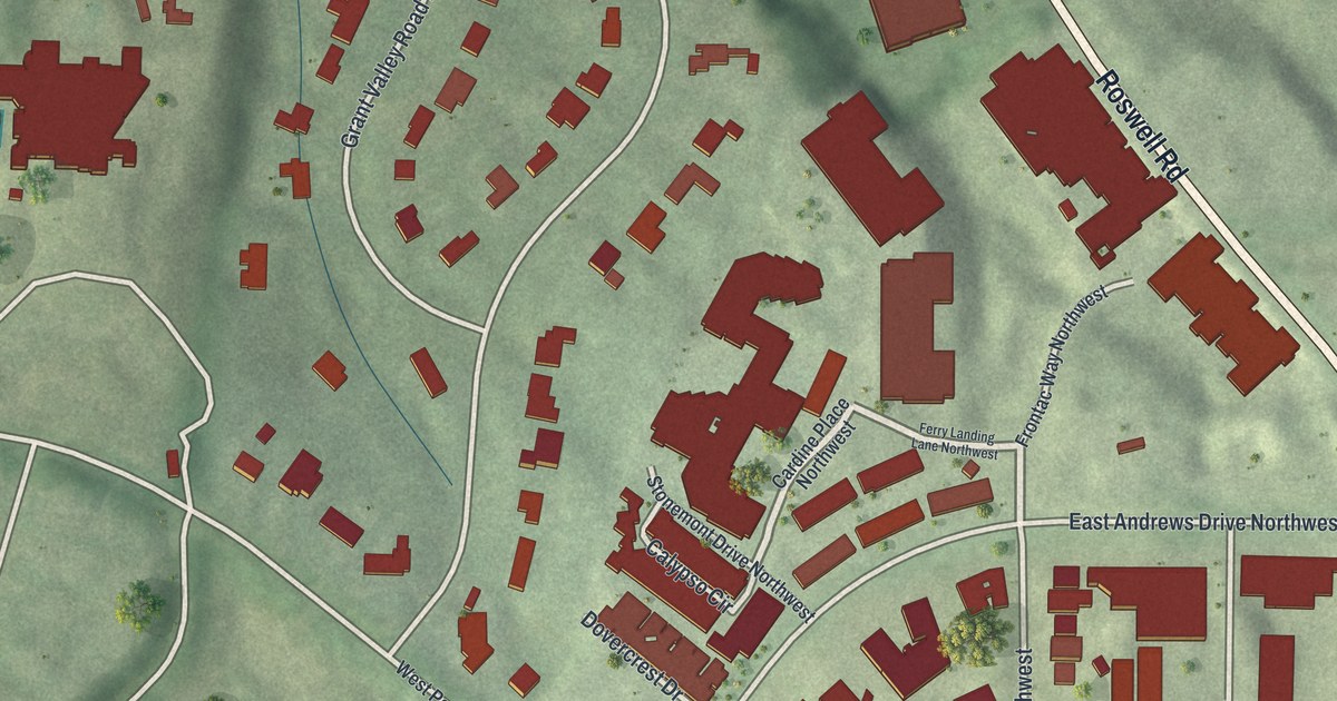 Map of South Tuxedo Park, Georgia