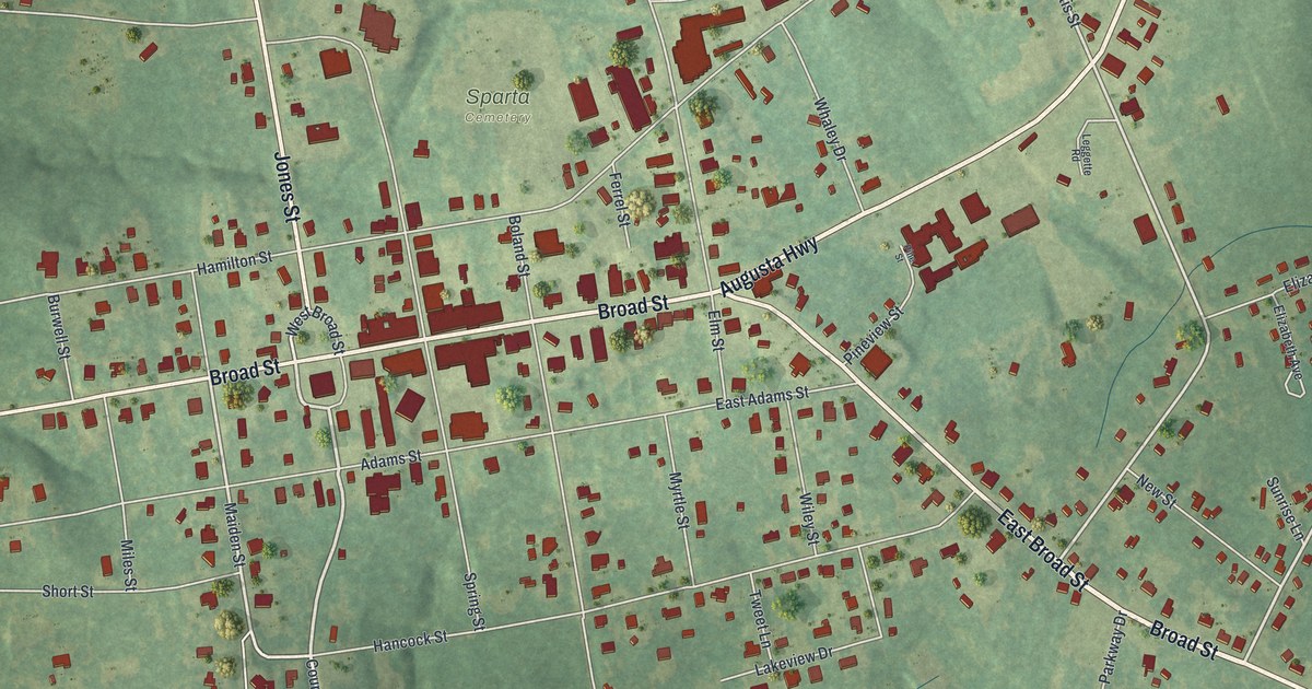 Map of Sparta, Georgia