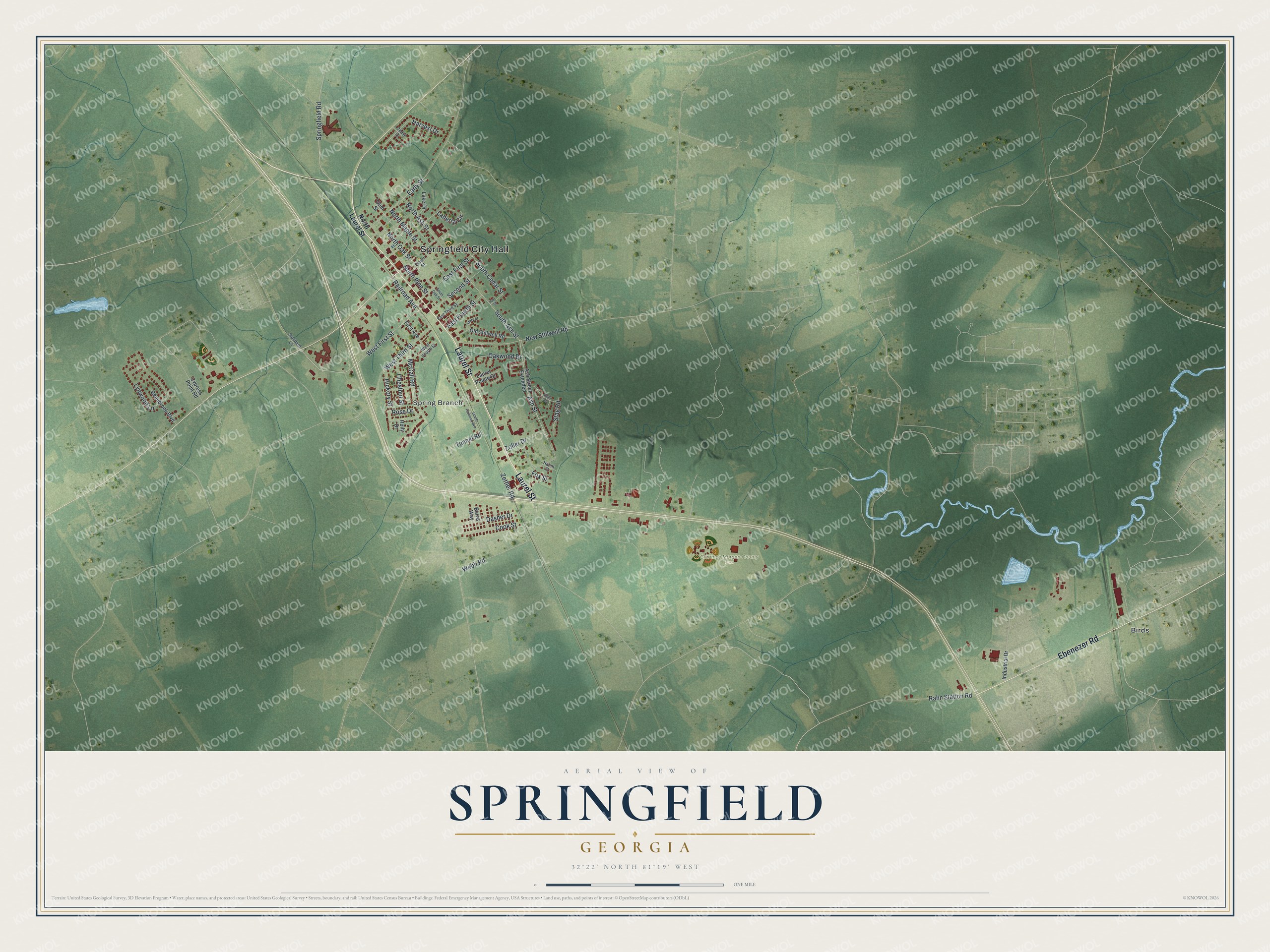 Watermarked full-map preview of Springfield, Georgia