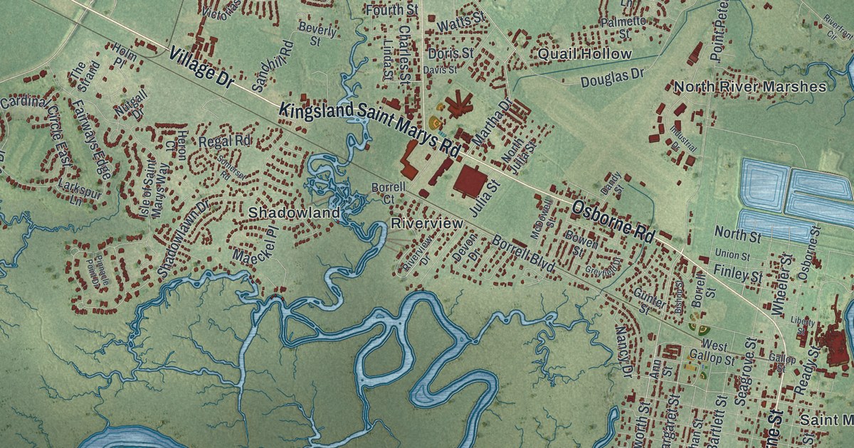 Map of St. Marys, Georgia