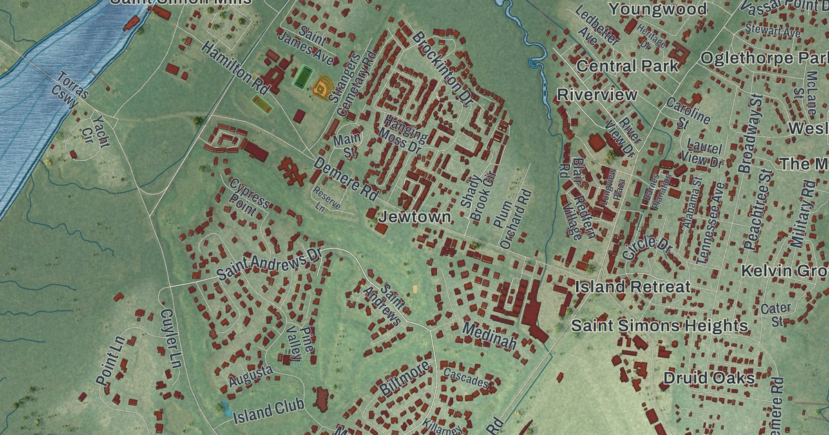 Map of St. Simons, Georgia