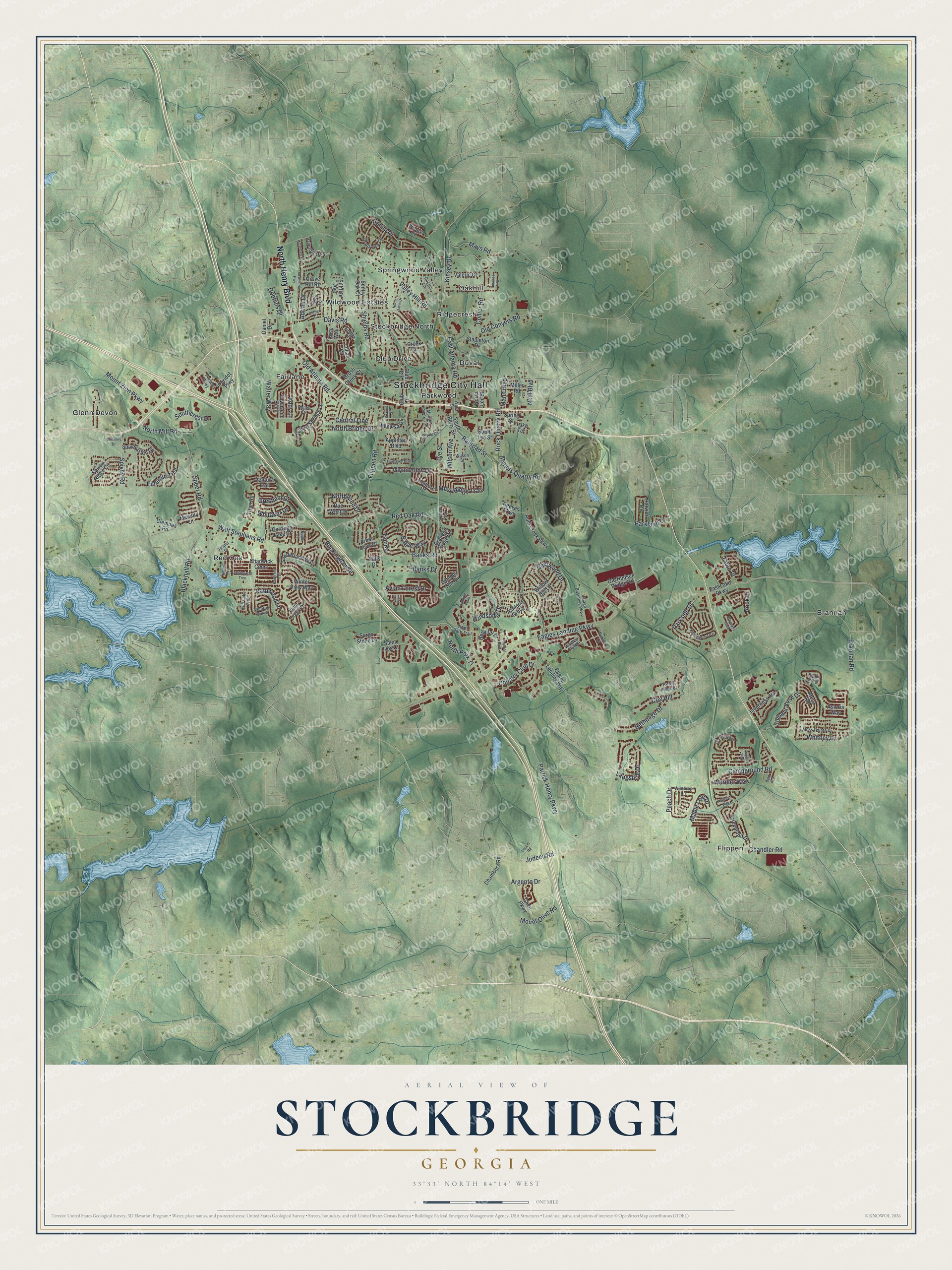 Watermarked full-map preview of Stockbridge, Georgia