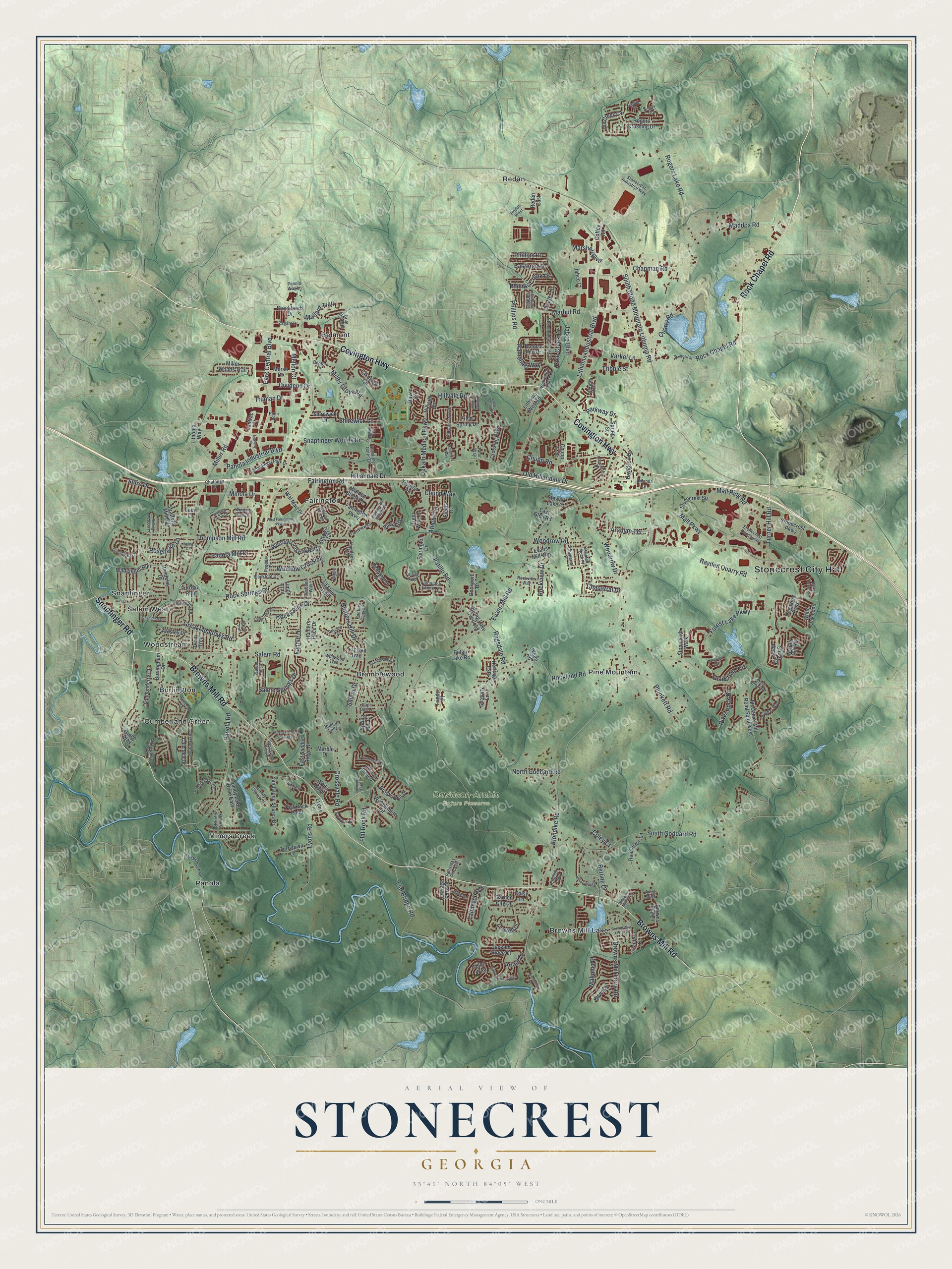 Watermarked full-map preview of Stonecrest, Georgia