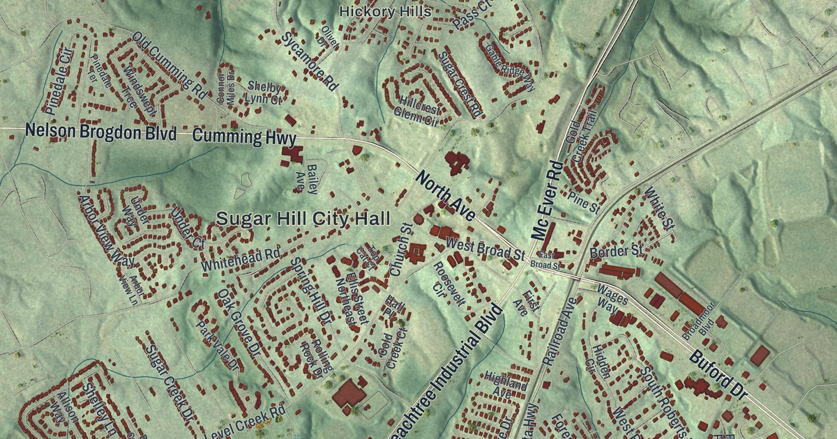 Map of Sugar Hill, Georgia
