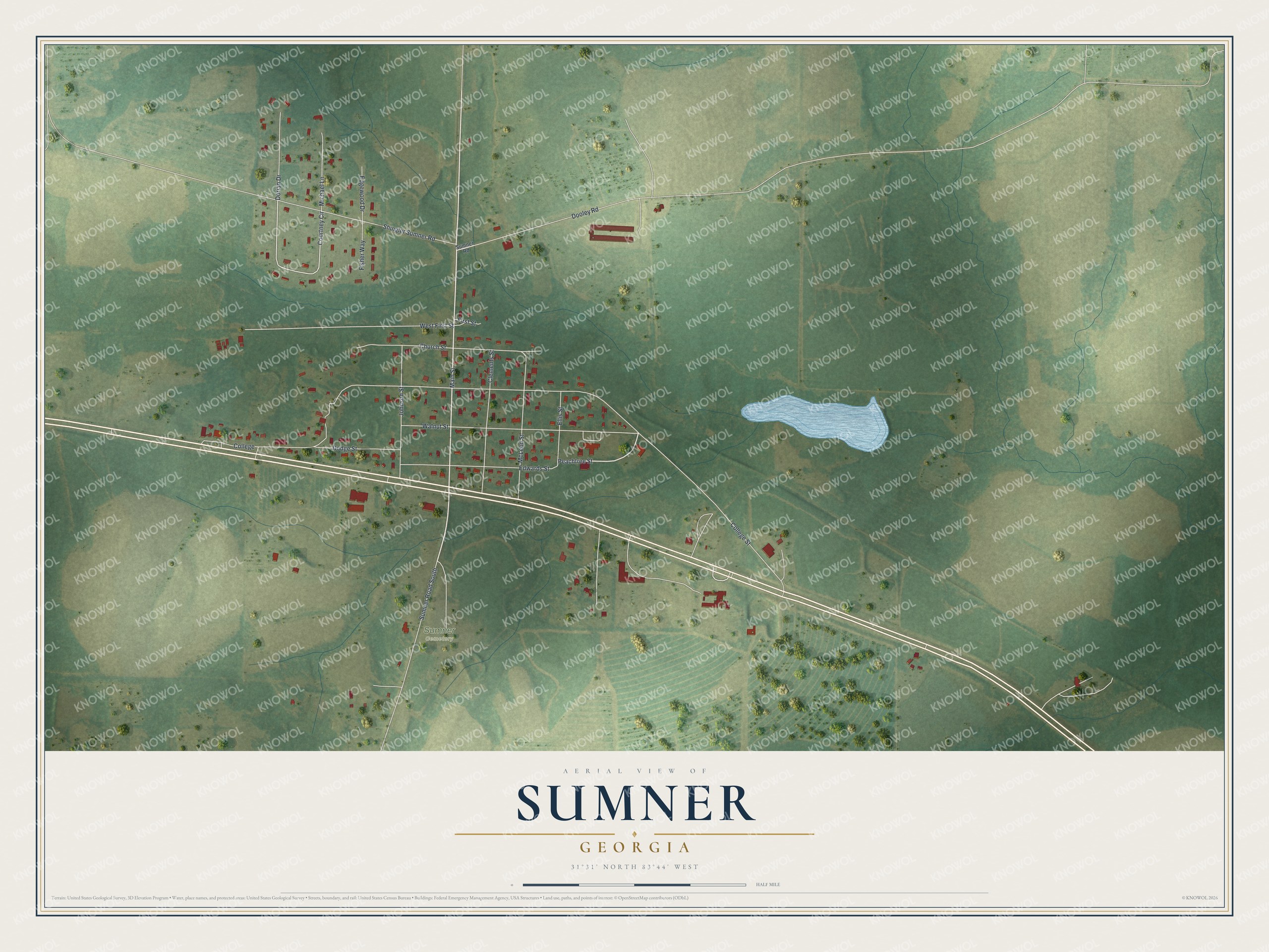 Watermarked full-map preview of Sumner, Georgia
