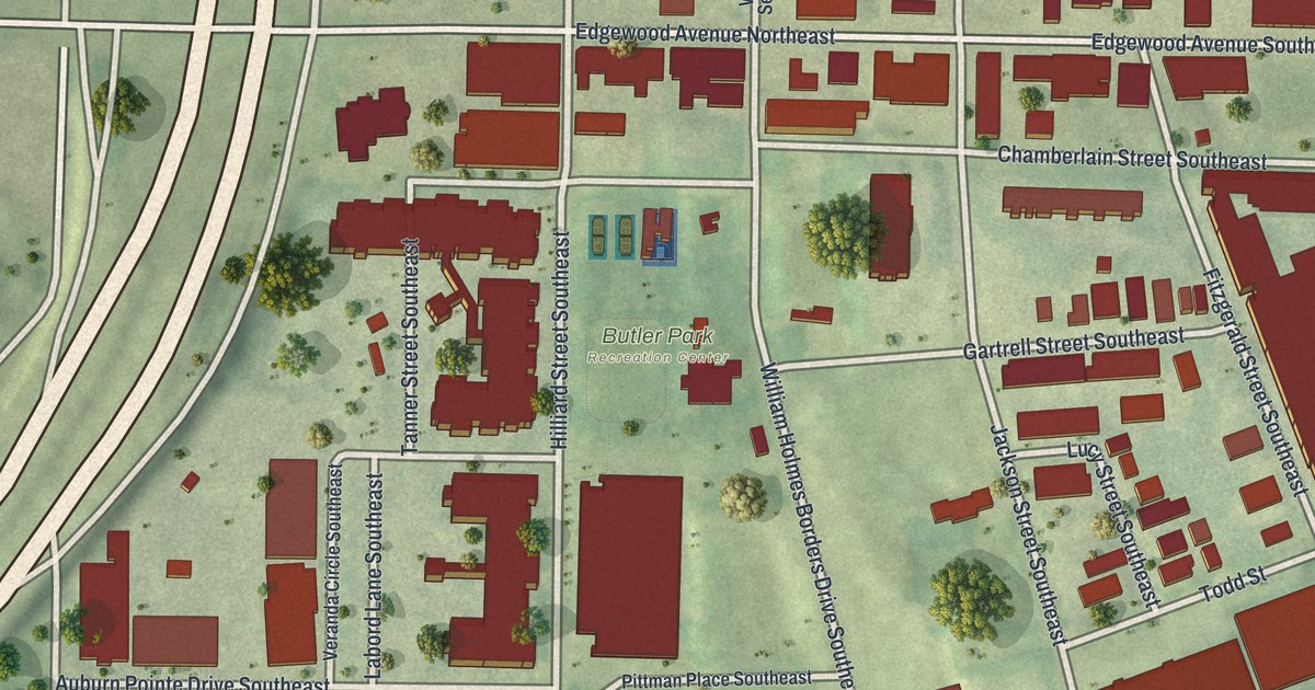 Map of Sweet Auburn, Georgia