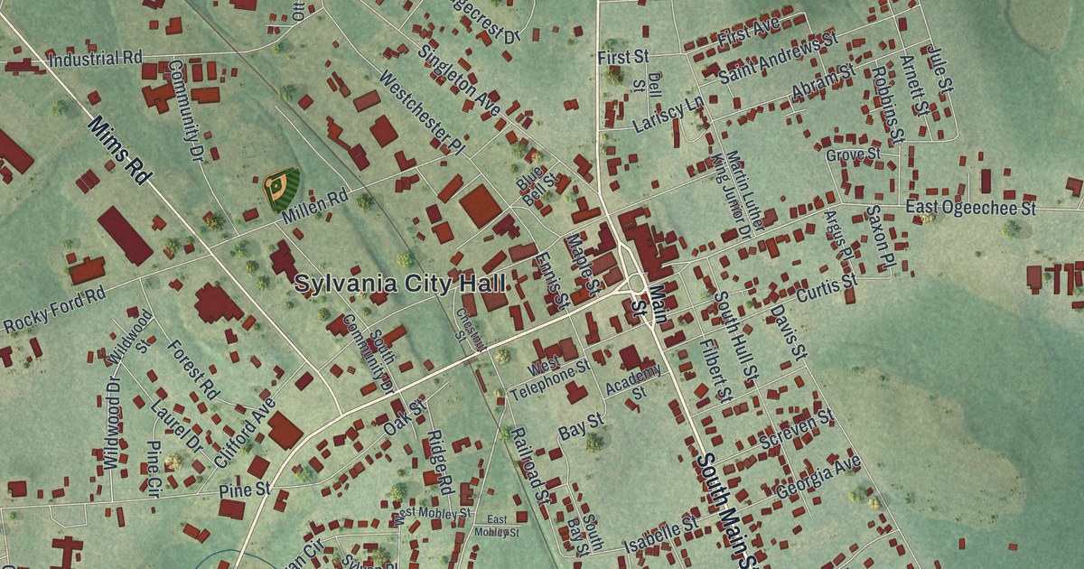Map of Sylvania, Georgia