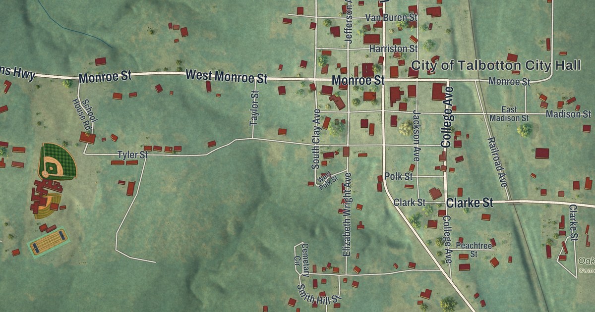 Map of Talbotton, Georgia