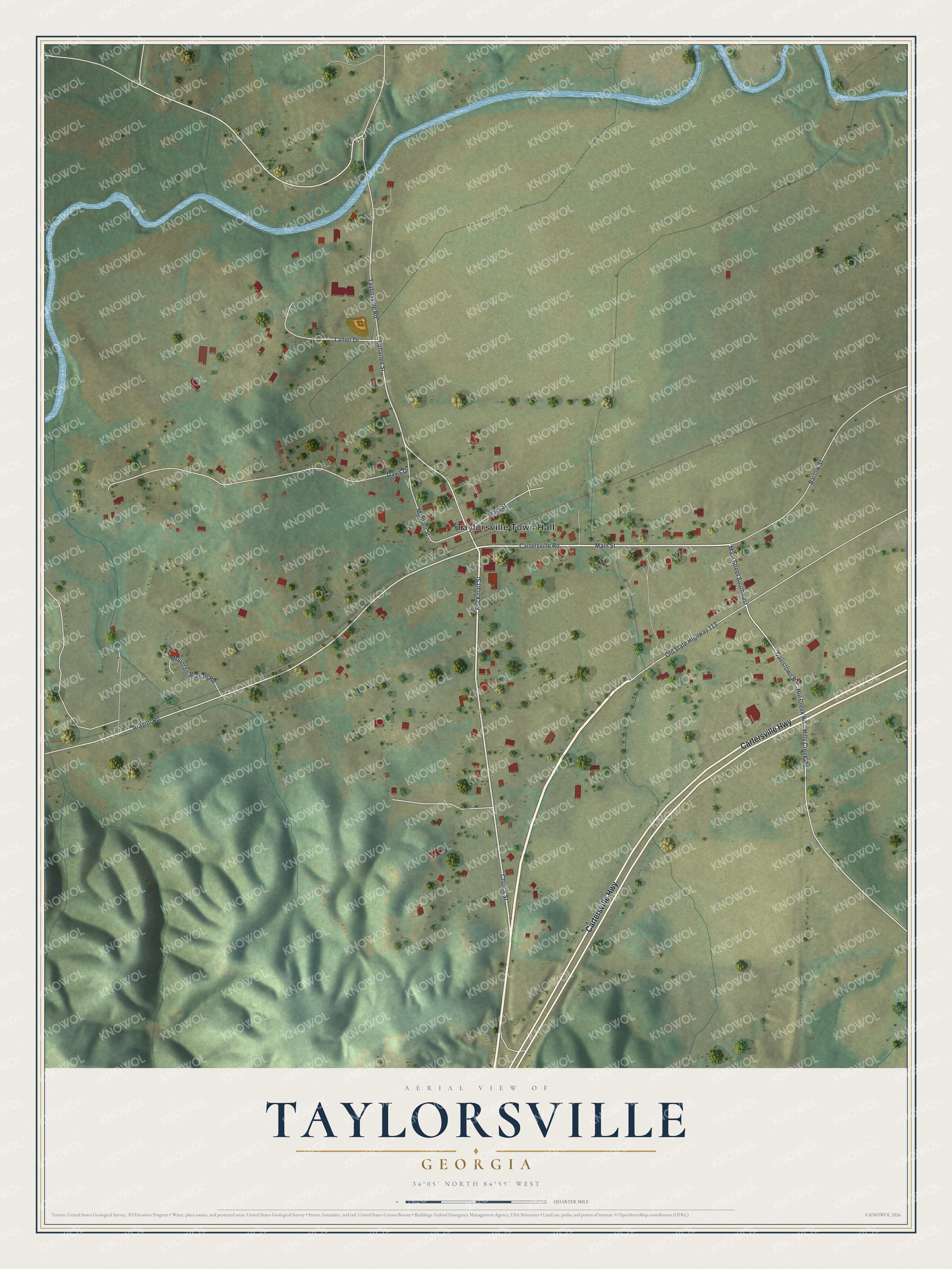 Watermarked full-map preview of Taylorsville, Georgia