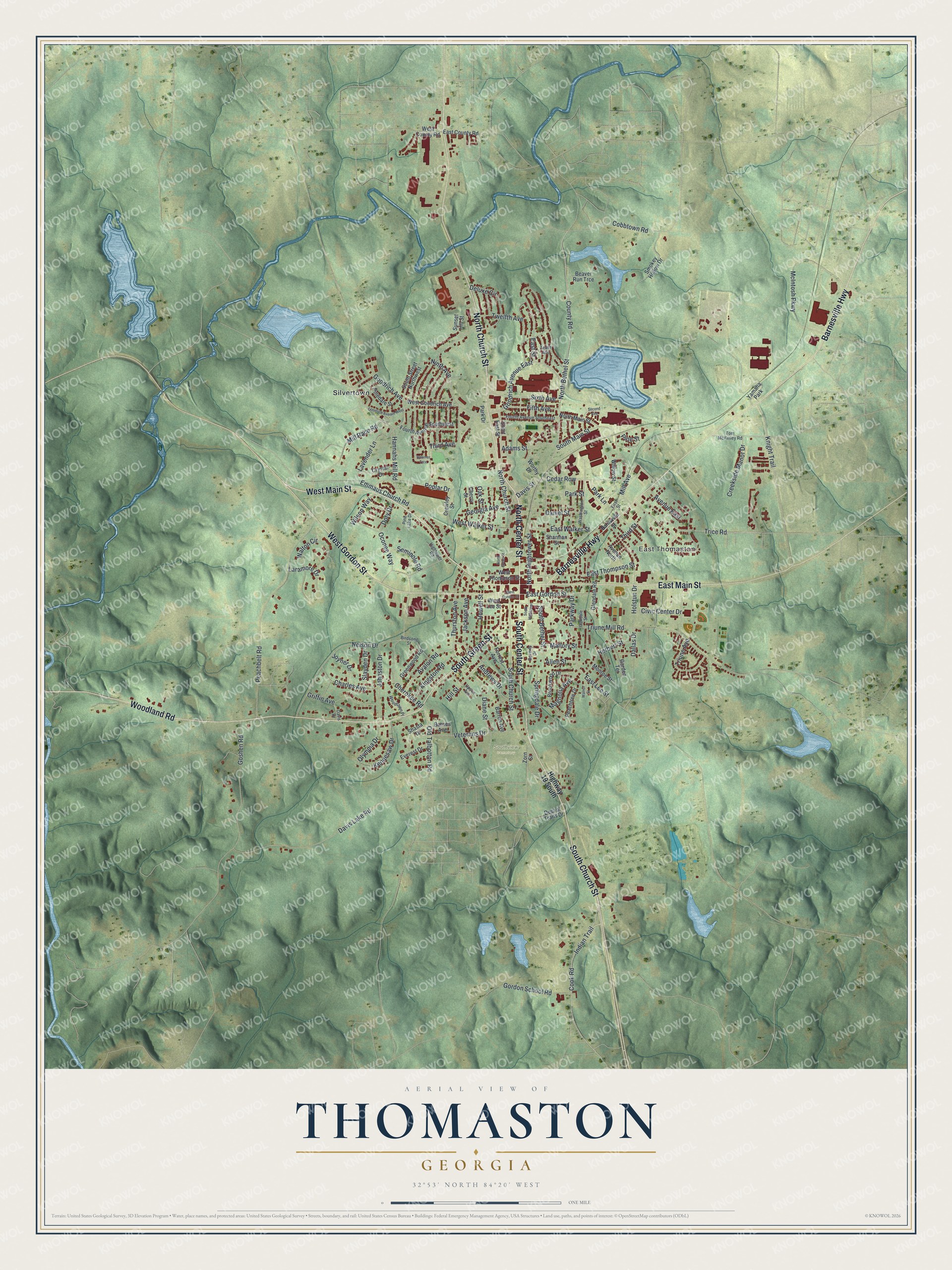 Watermarked full-map preview of Thomaston, Georgia