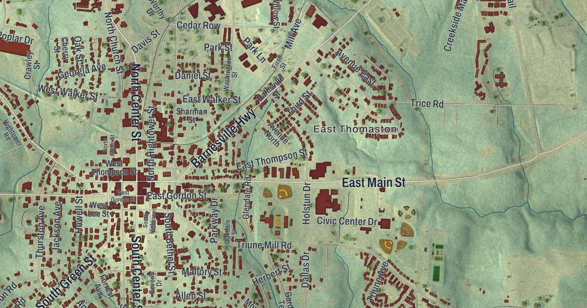 Map of Thomaston, Georgia