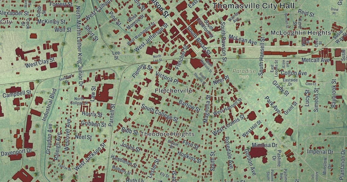 Map of Thomasville, Georgia