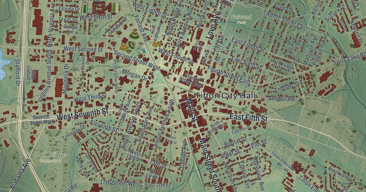 Map of Tifton, Georgia