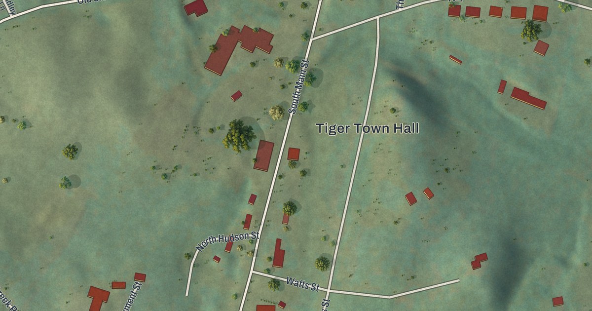 Map of Tiger, Georgia