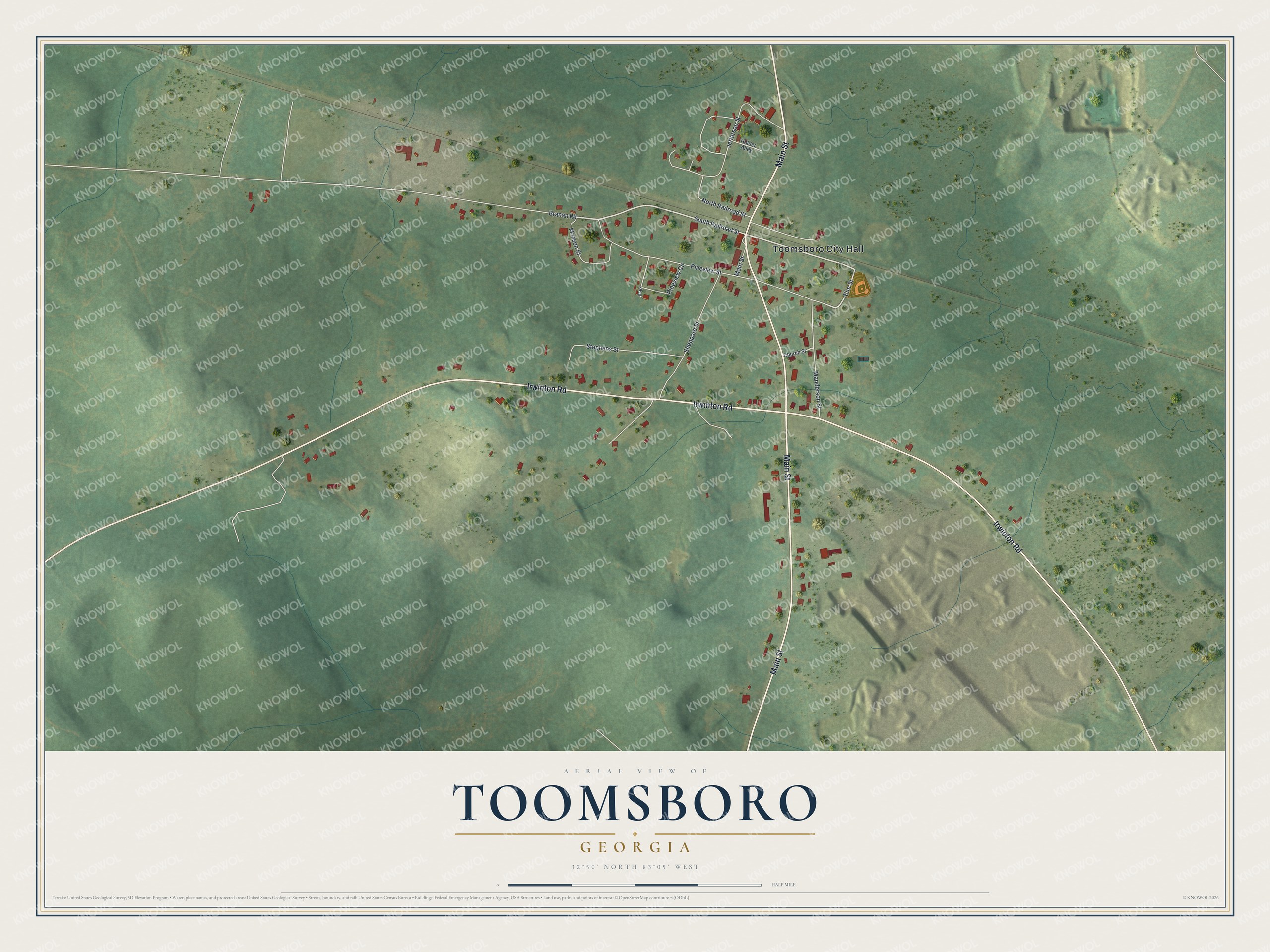 Watermarked full-map preview of Toomsboro, Georgia