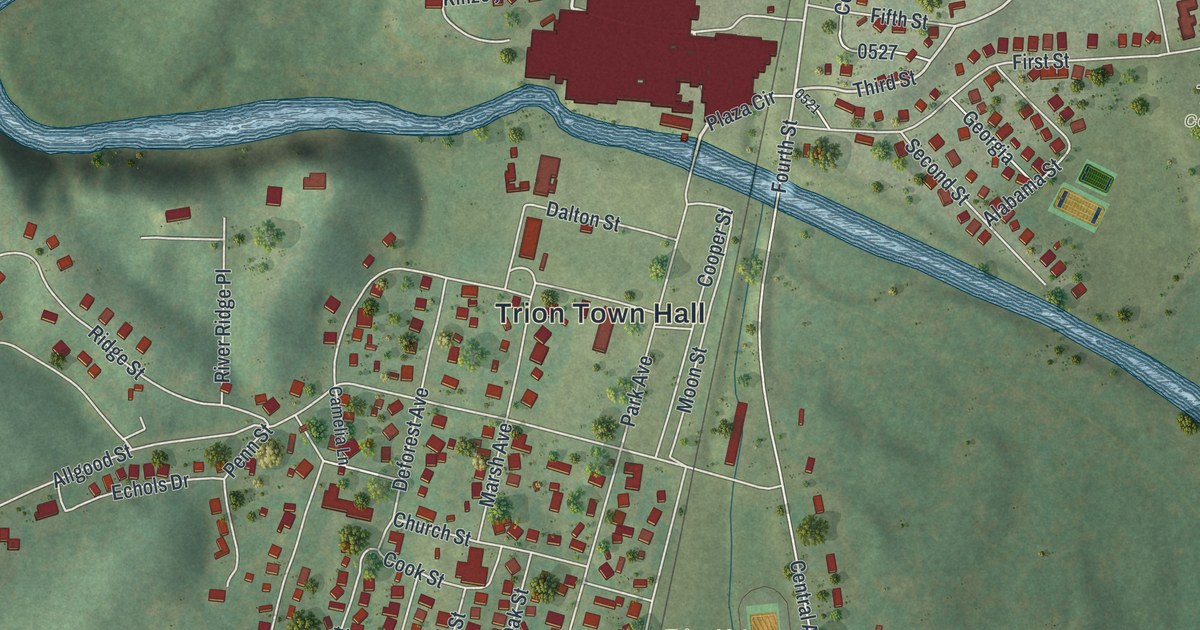 Map of Trion, Georgia