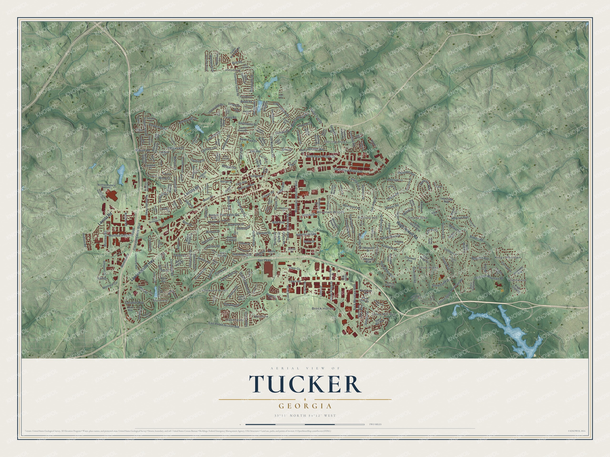 Watermarked full-map preview of Tucker, Georgia