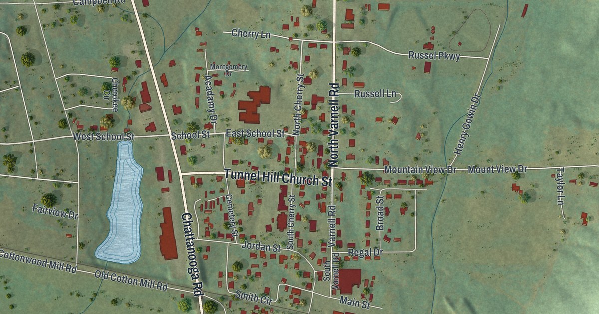 Map of Tunnel Hill, Georgia