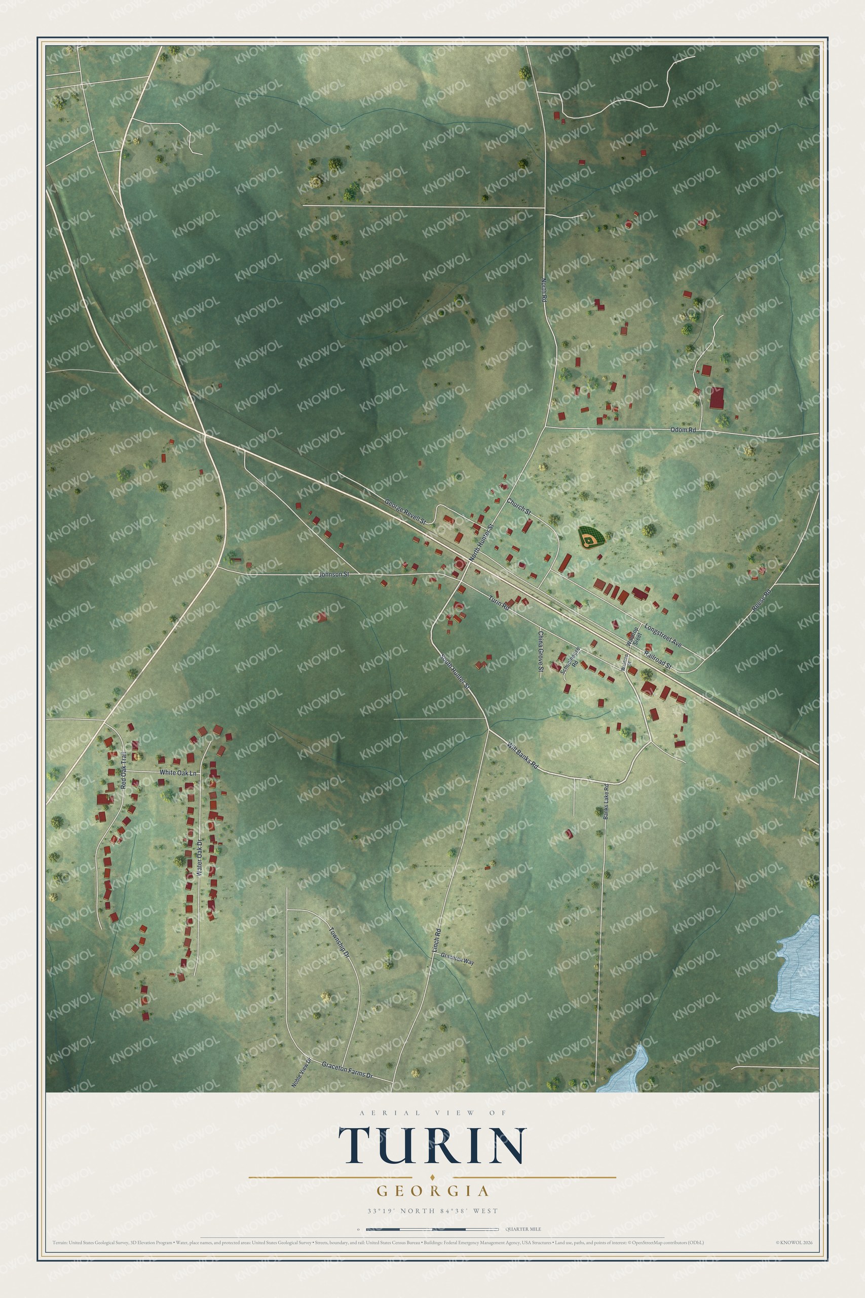 Watermarked full-map preview of Turin, Georgia