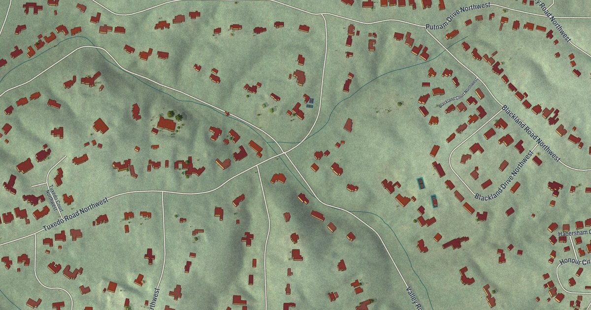 Map of Tuxedo Park, Georgia