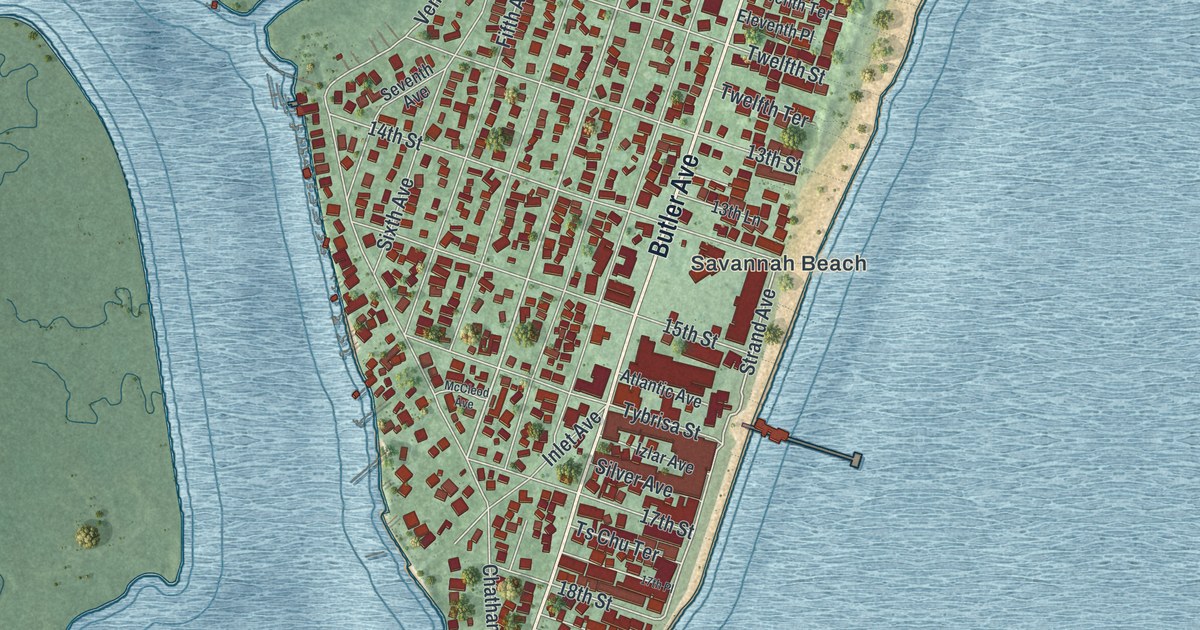 Map of Tybee Island, Georgia