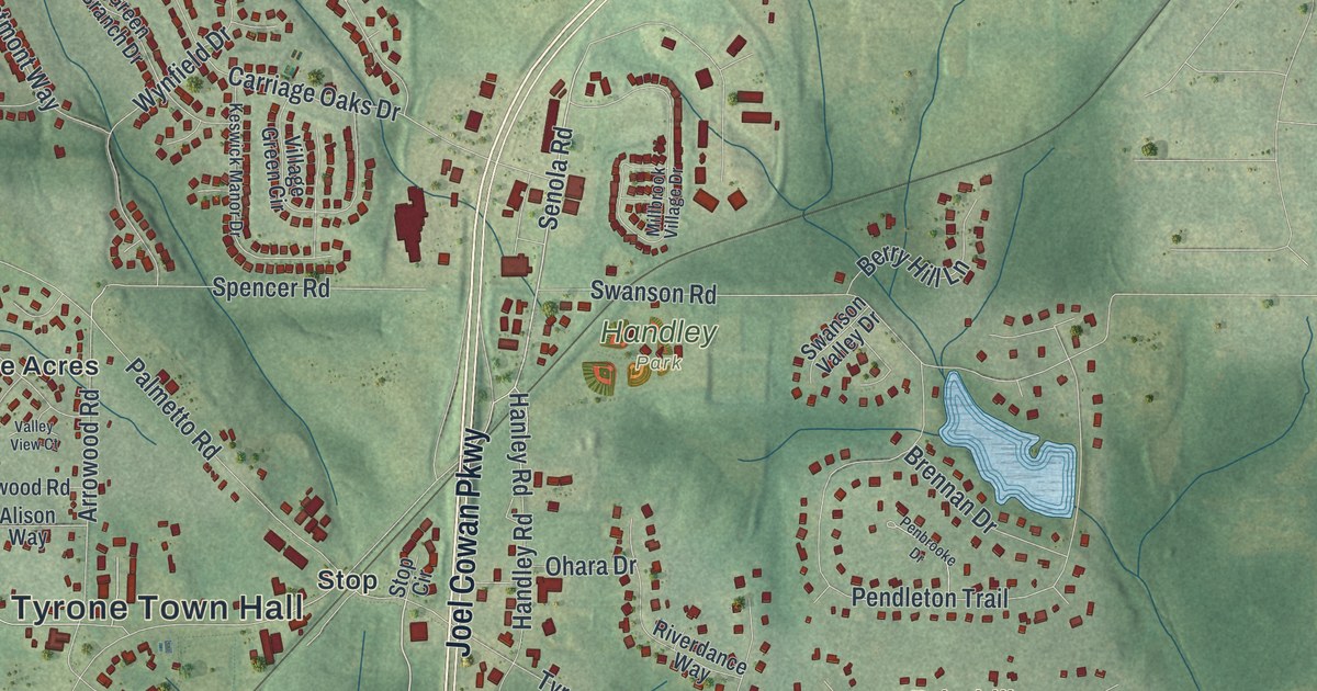Map of Tyrone, Georgia
