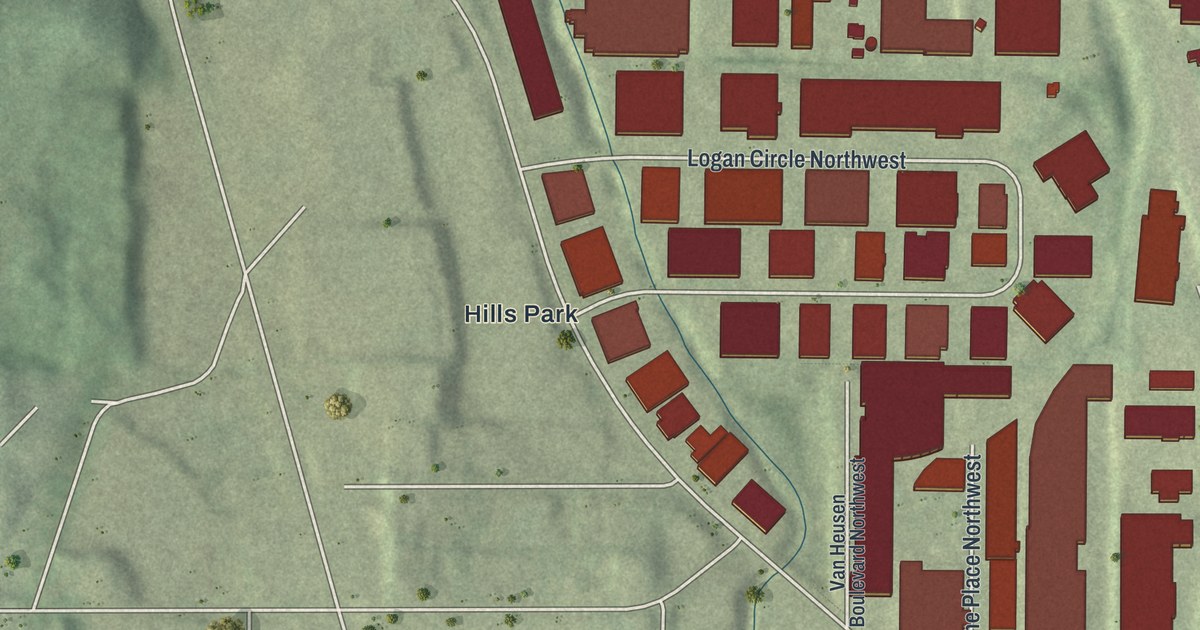Map of Underwood Hills, Georgia