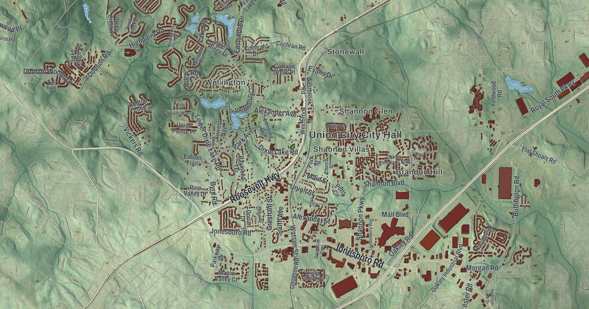 Map of Union City, Georgia