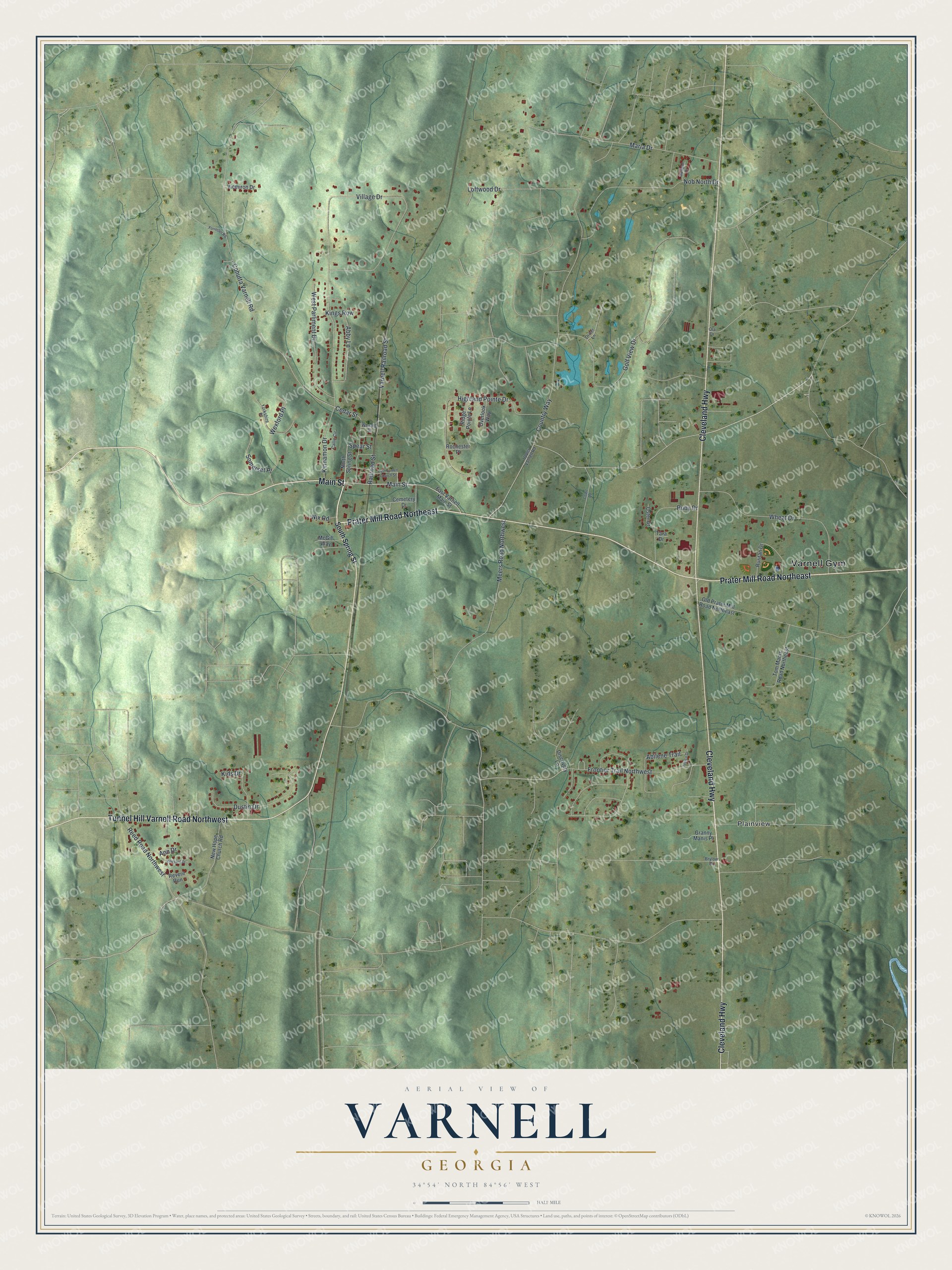 Watermarked full-map preview of Varnell, Georgia