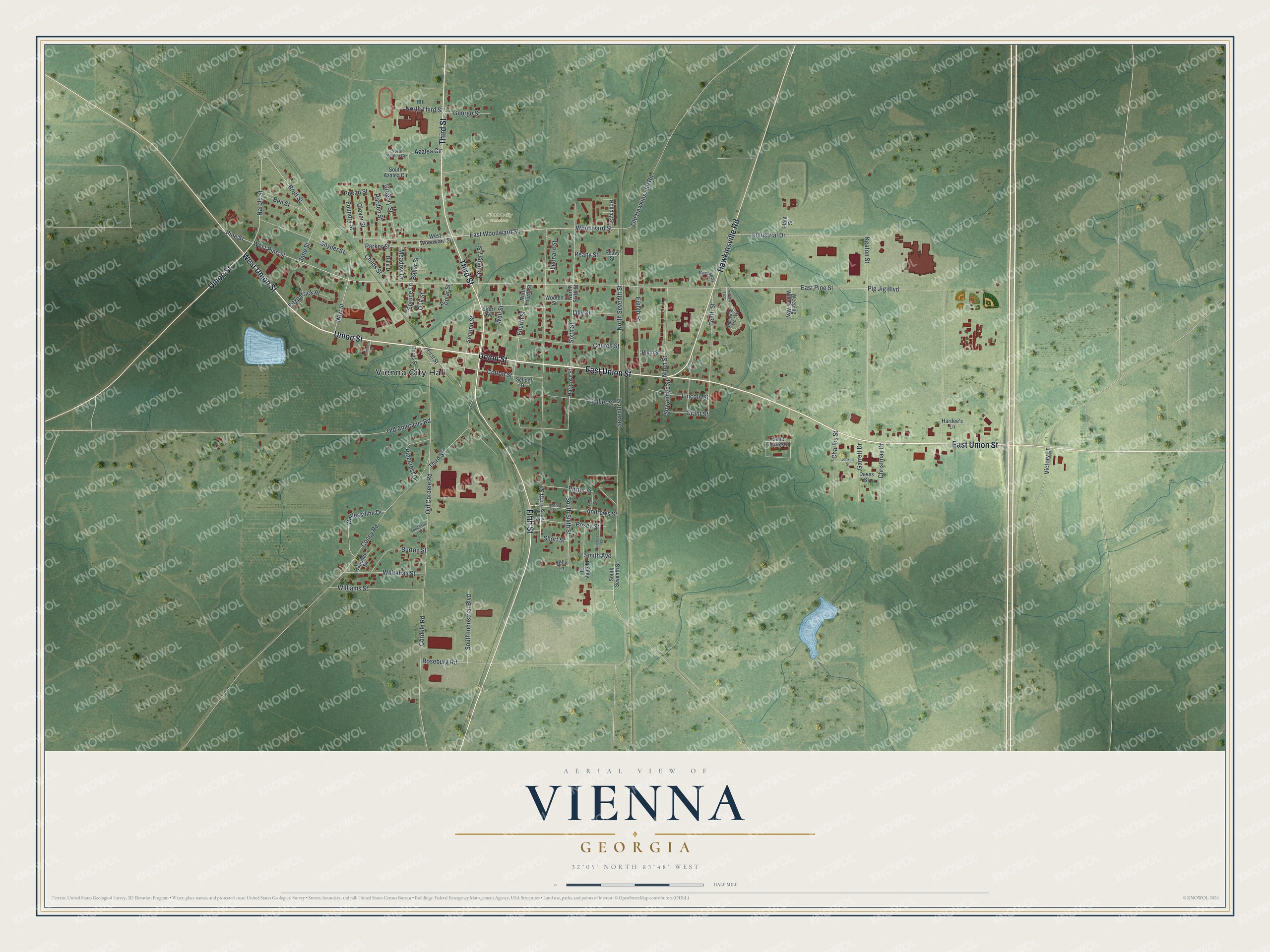 Watermarked full-map preview of Vienna, Georgia