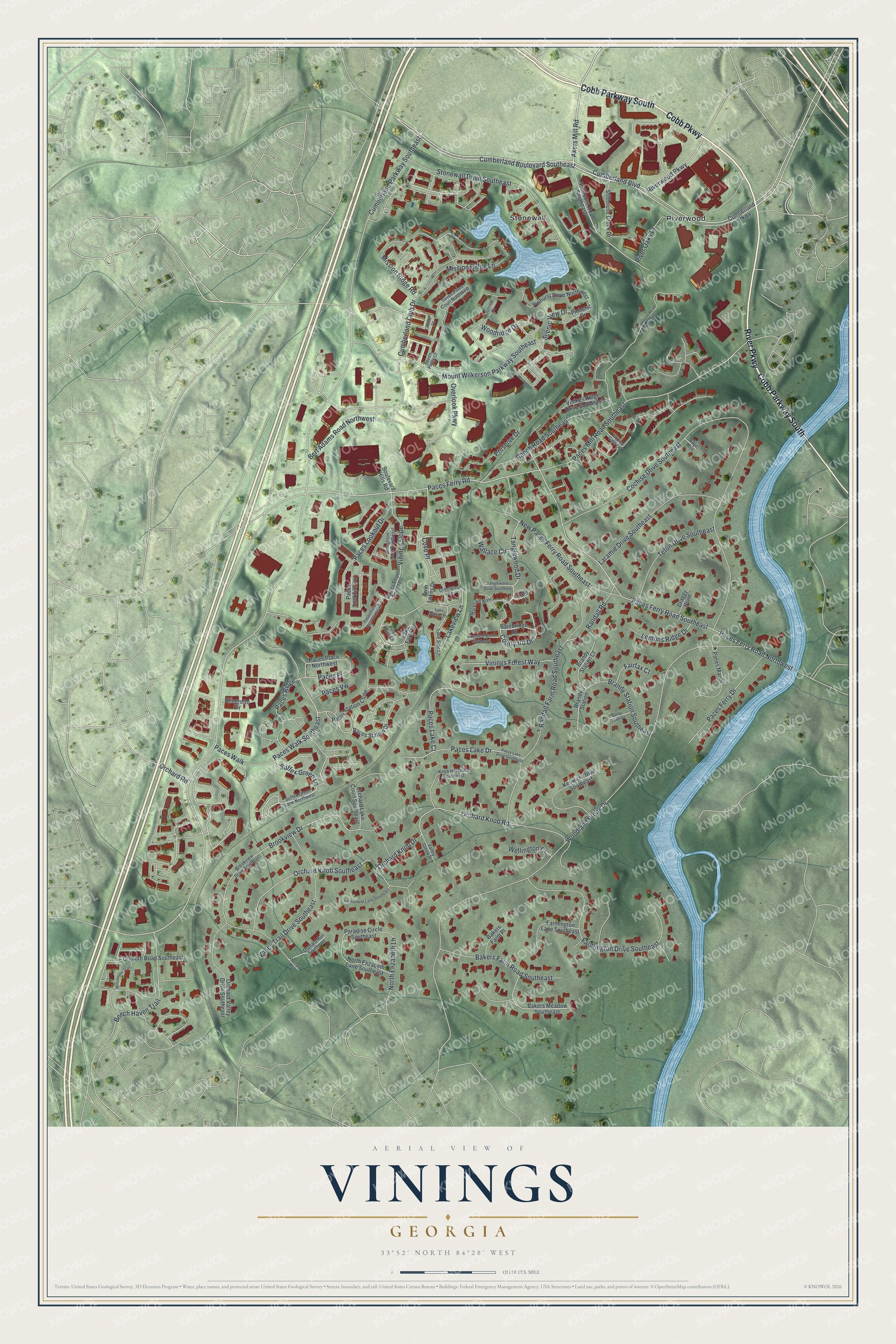 Watermarked full-map preview of Vinings, Georgia