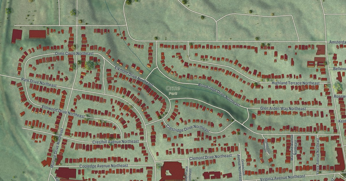 Map of Virginia Highland, Georgia