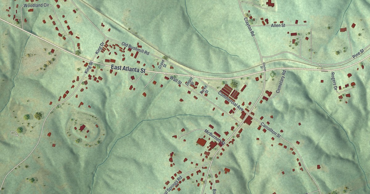 Map of Waco, Georgia