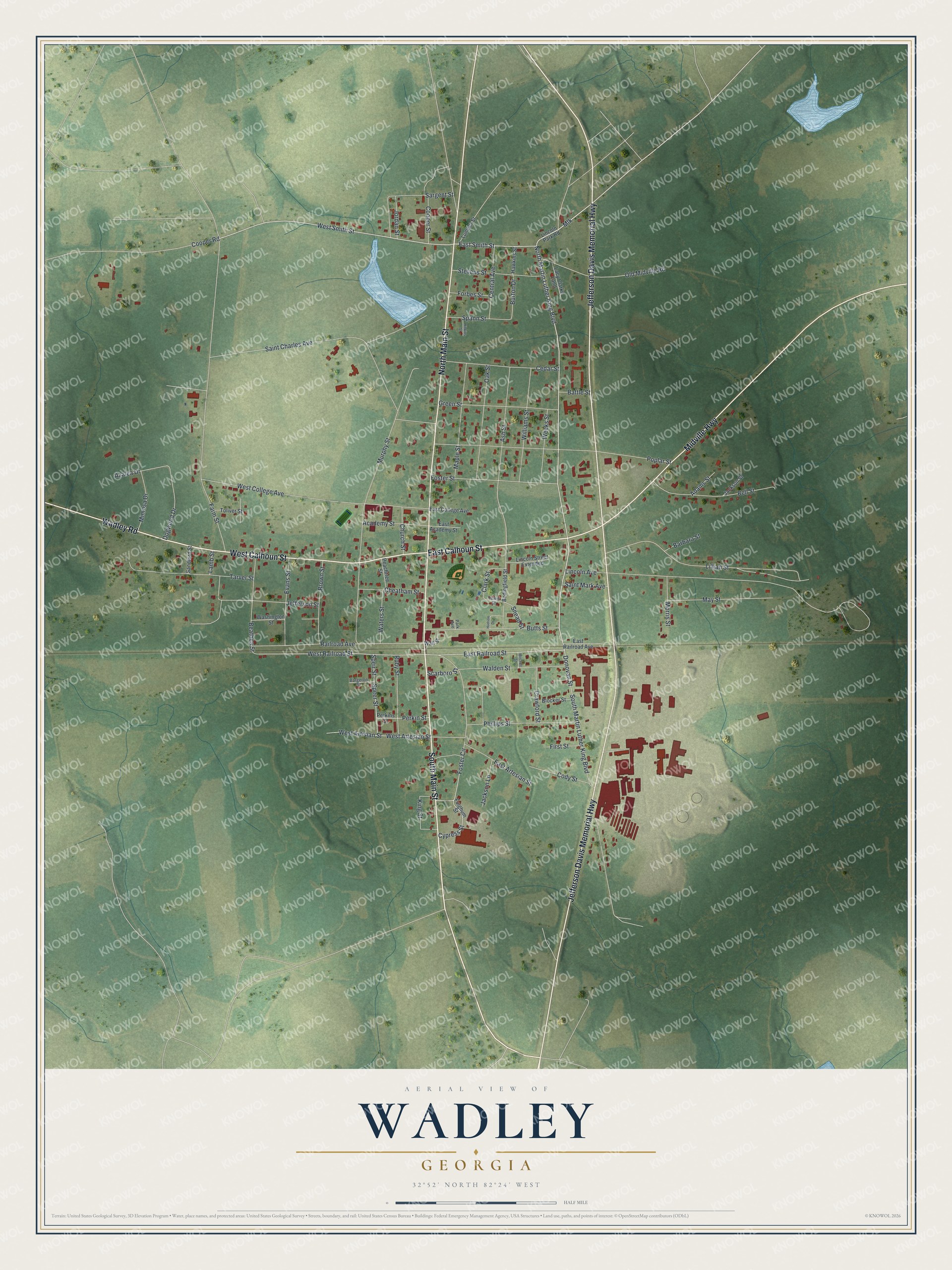 Watermarked full-map preview of Wadley, Georgia