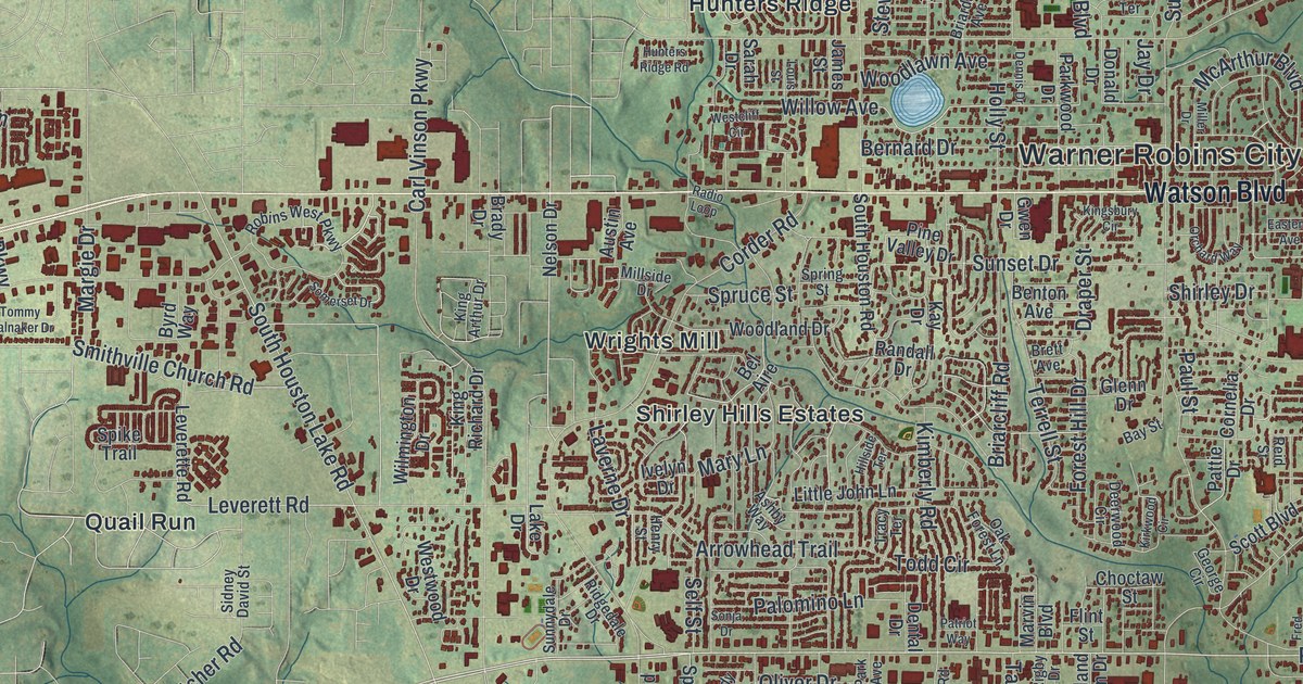 Map of Warner Robins, Georgia
