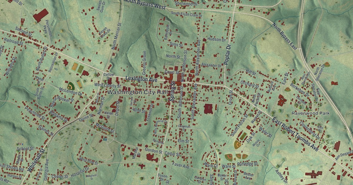 Map of Washington, Georgia