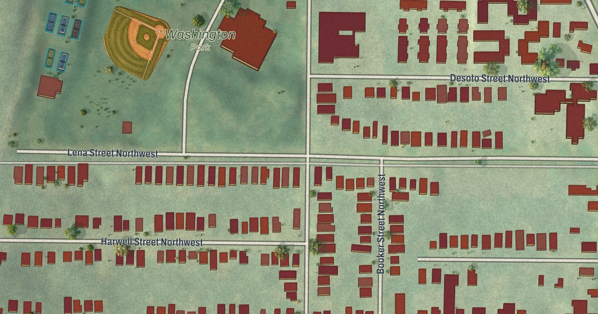 Map of Washington Park, Georgia