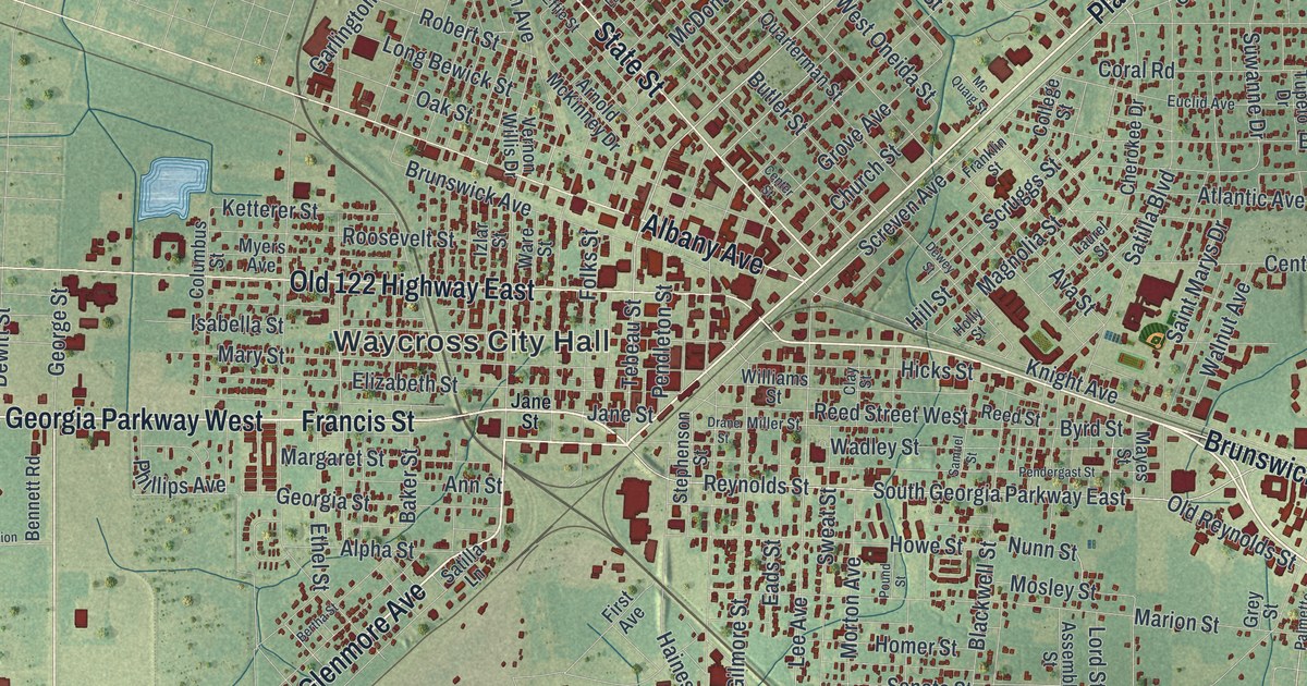 Map of Waycross, Georgia