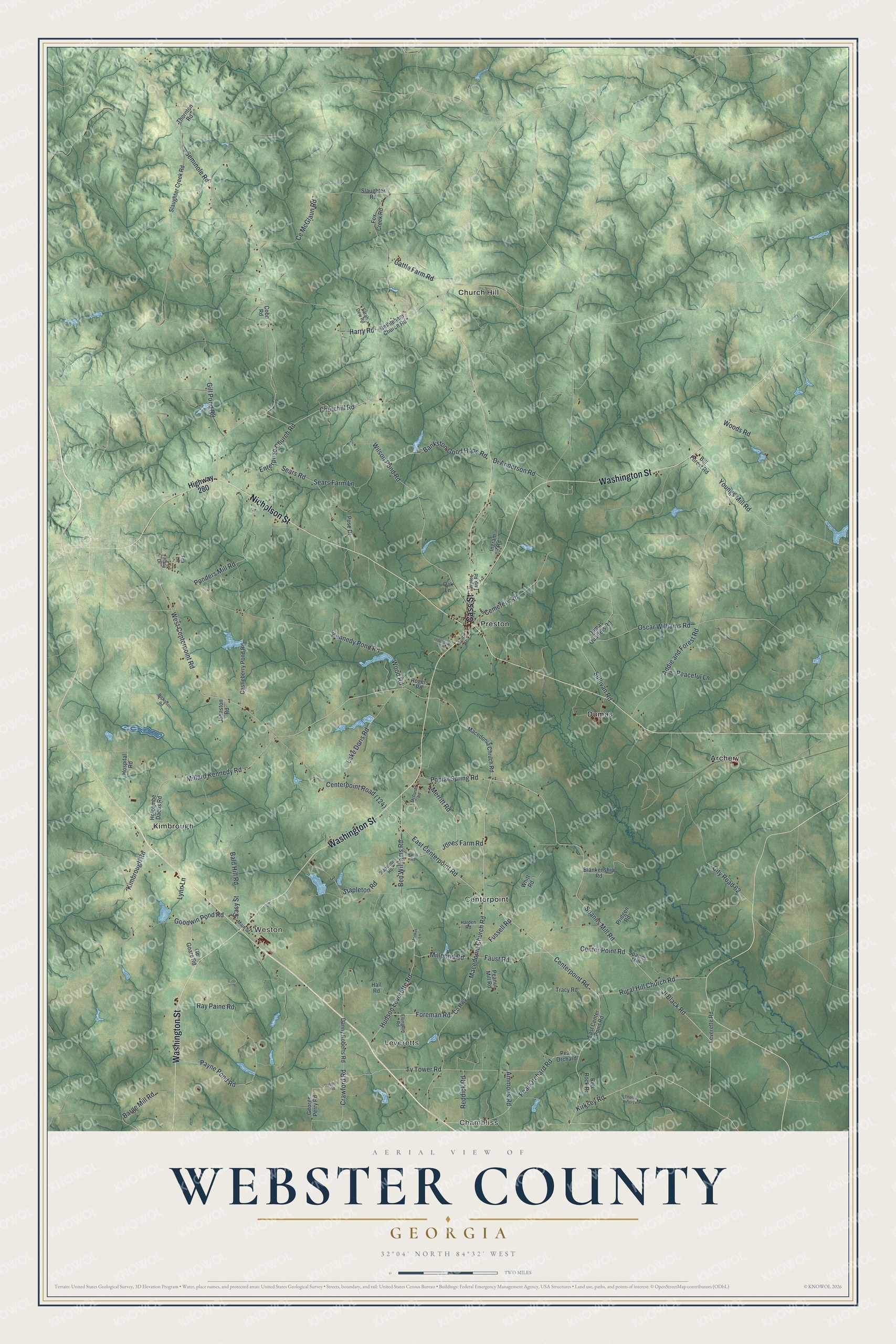 Watermarked full-map preview of Webster County, Georgia